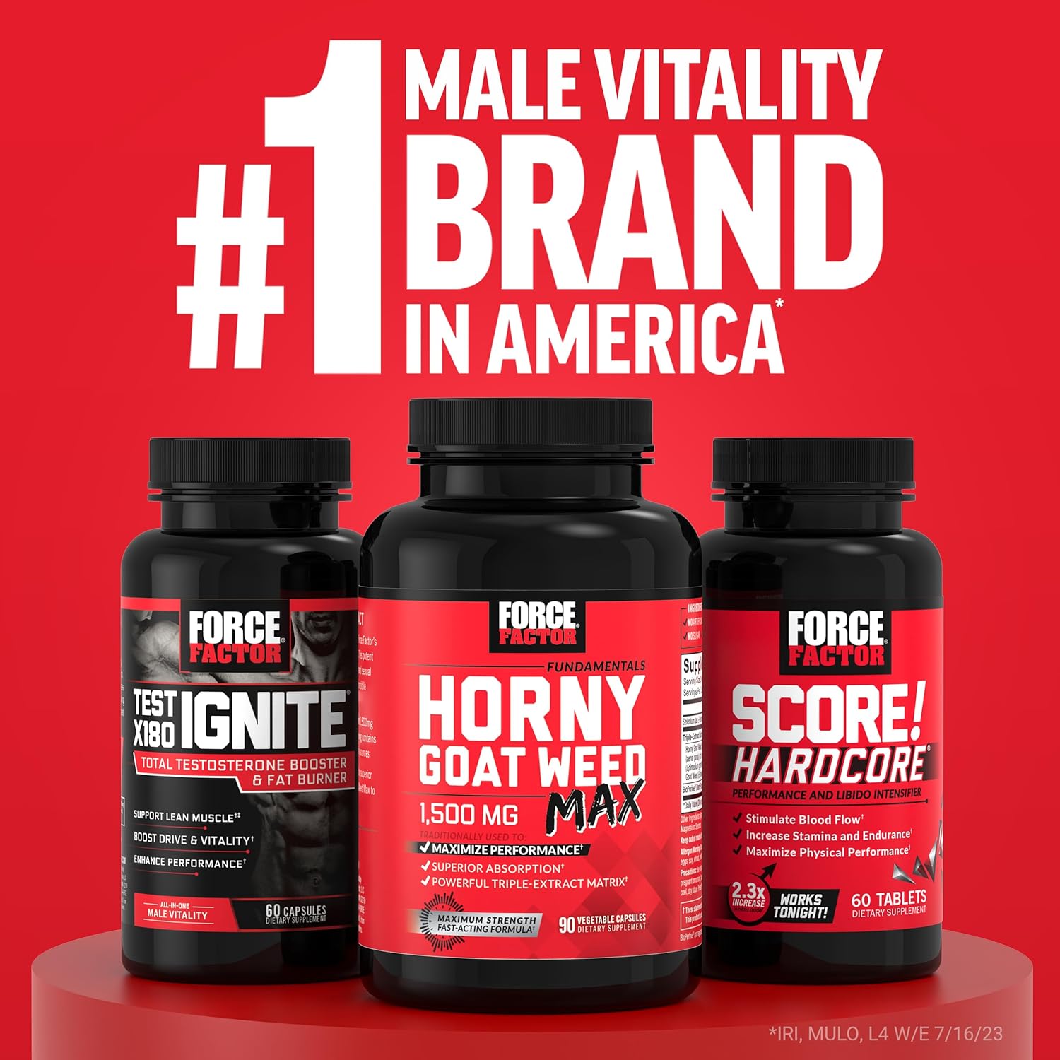Force Factor Score! XXL Nitric Oxide Booster 2-Pack for Men - Enhance Athletic Performance, Boost Stamina, and Improve Blood Flow - Contains L-Citrulline, Black Maca, and Tribulus - 60 Tablets