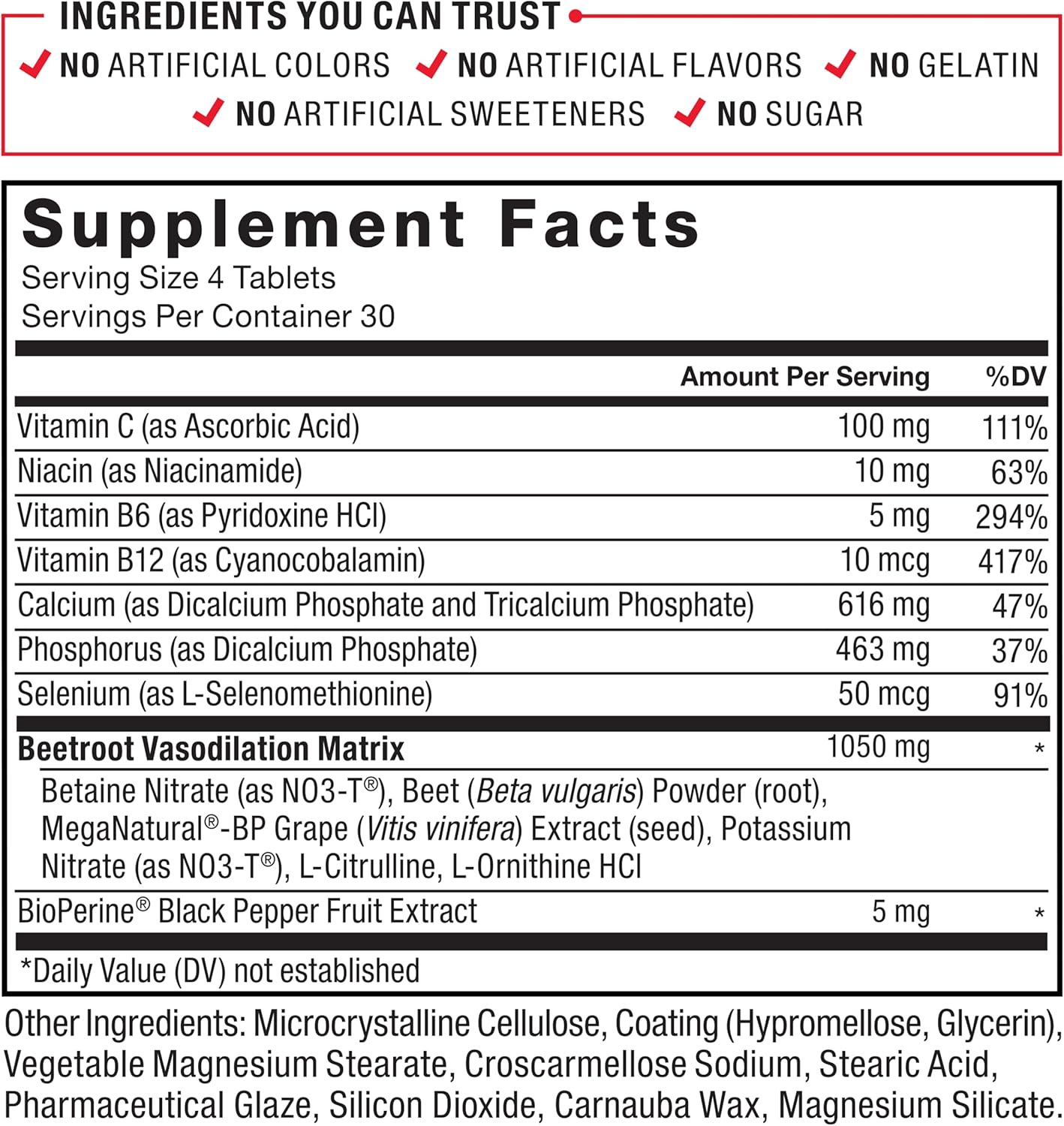 Force Factor Total Beets Nitric Oxide Supplement - 240 Tablets, 2 Pack - Beet Root Powder, Nitrates, Grapeseed Extract for Circulation, Heart Health