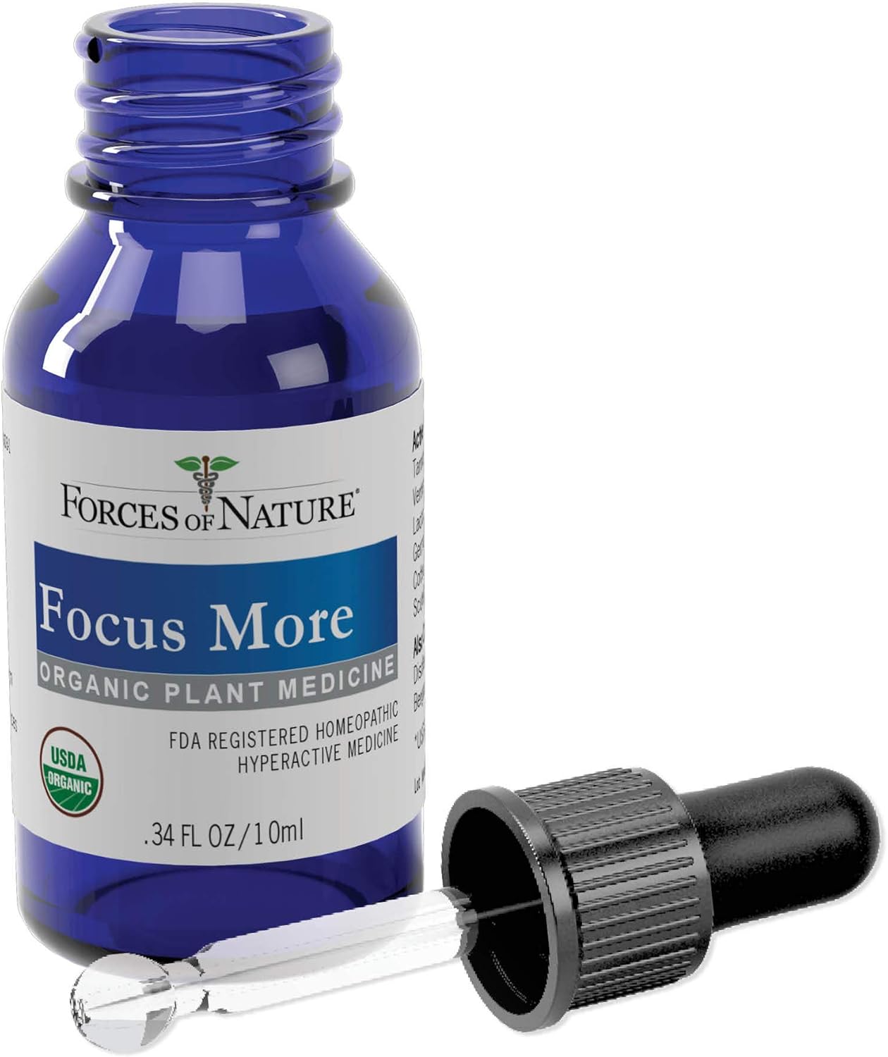 Forces of Nature Focus Supplement - Homeopathic Brain Support for Memory & Concentration - 0.34 Fl Oz