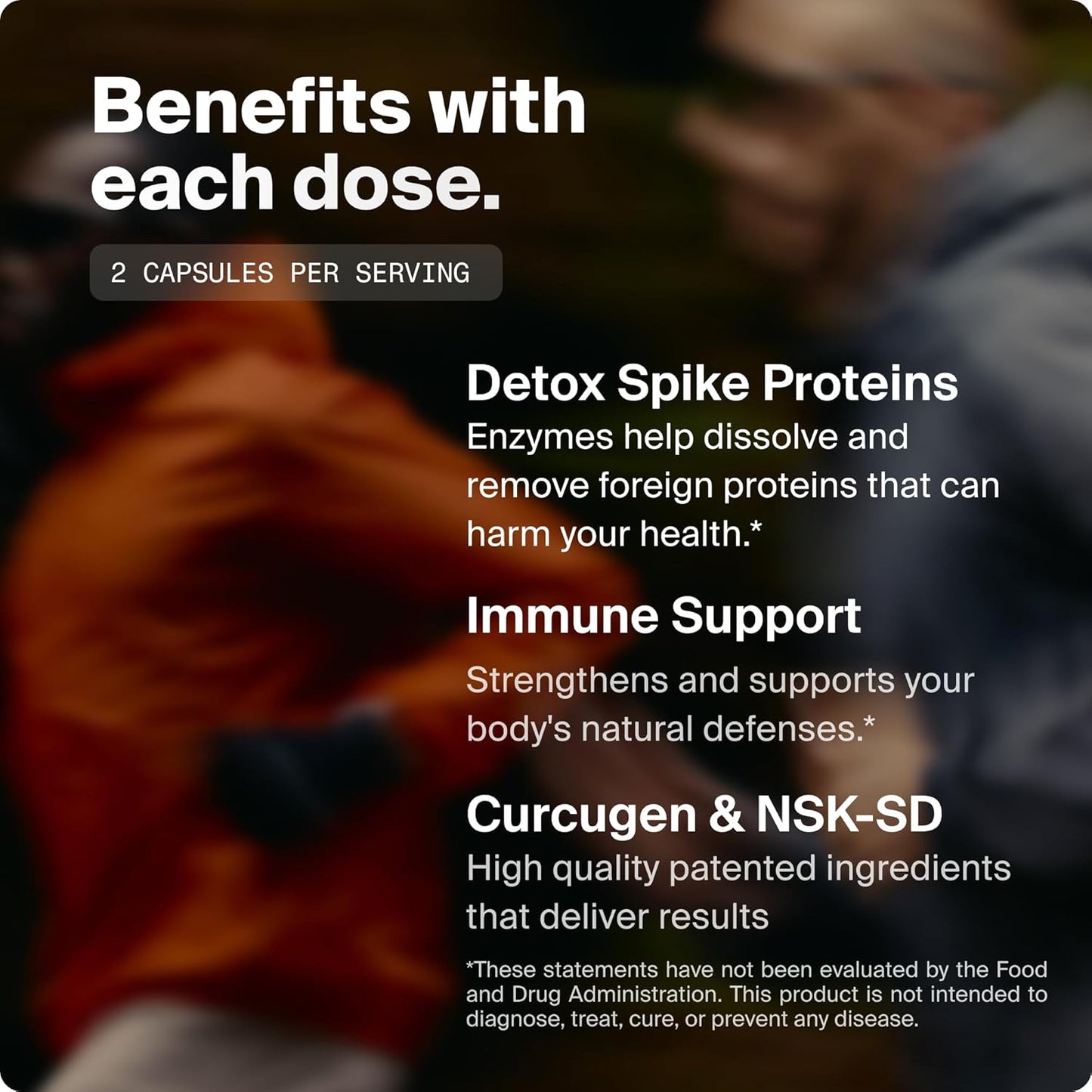 Foreign Protein Cleanse Supplement with Nattokinase, Bromelain, Curcumin, and Molecular Hydrogen - 60 Count Pack