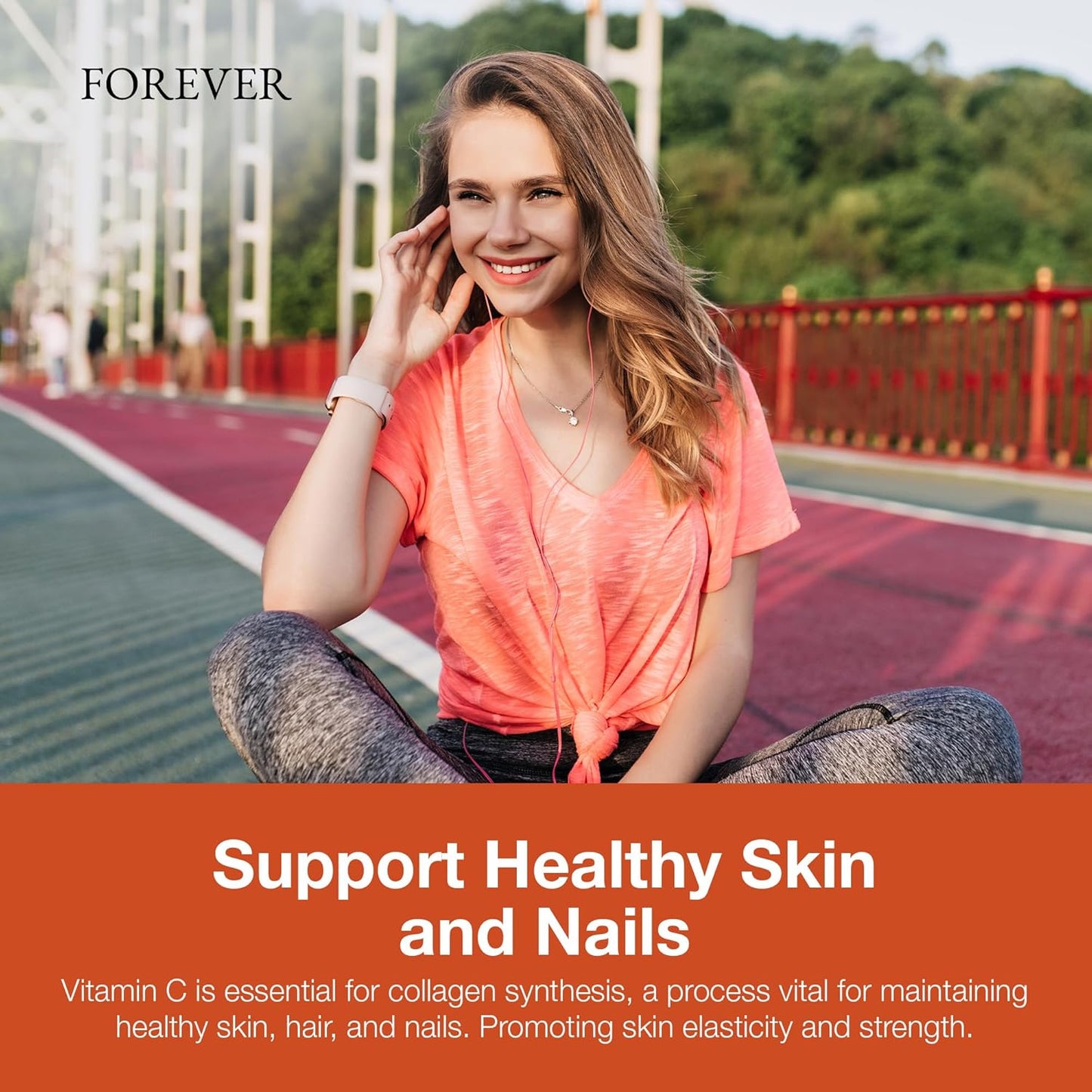 Forever Living Absorbent-C Orange and Honey Flavor Vitamin C Supplement with Oat Bran for Immune Support and Skin Health 100 Tablets