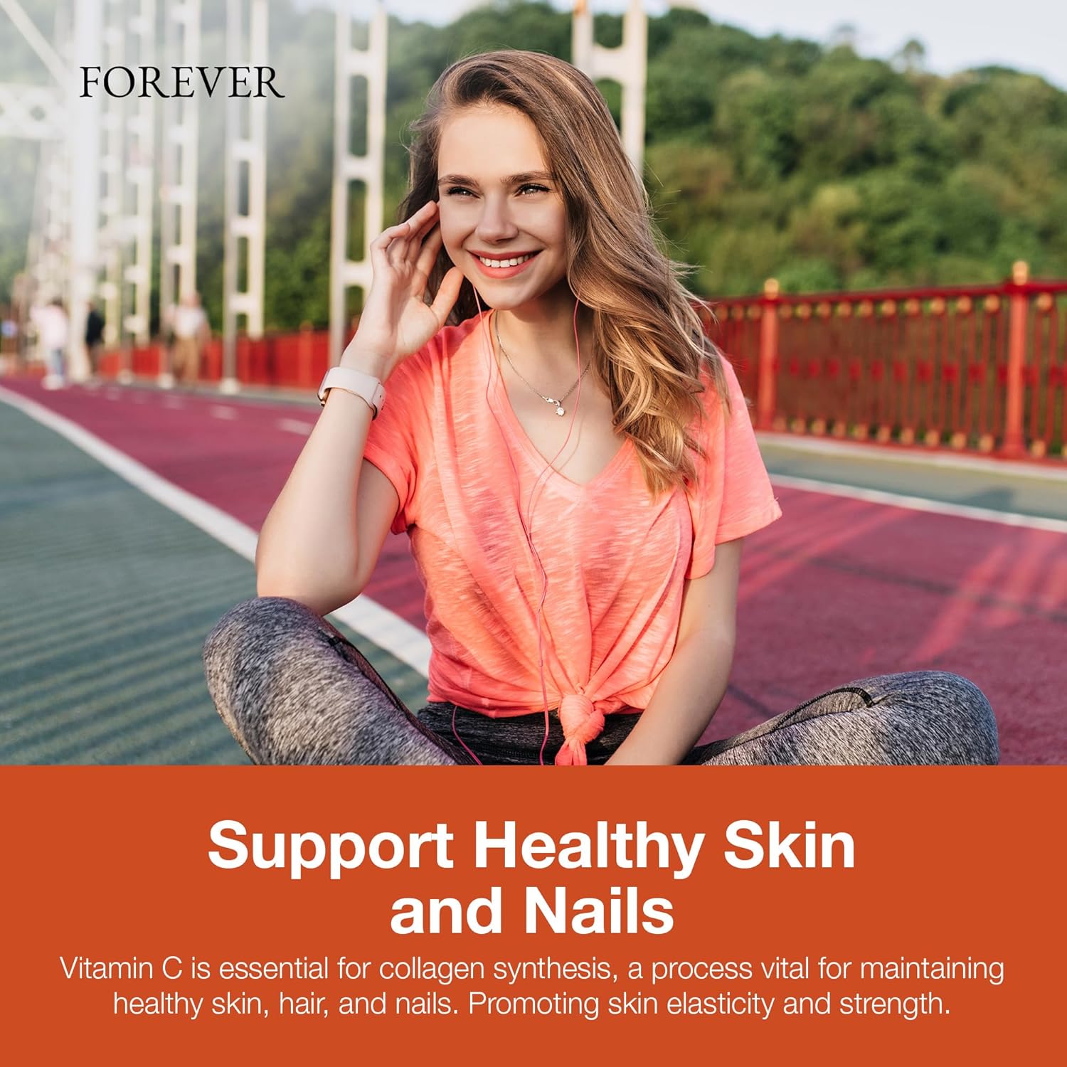 Forever Living Absorbent-C Orange and Honey Flavor Vitamin C Supplement with Oat Bran for Immune Support and Skin Health 100 Tablets