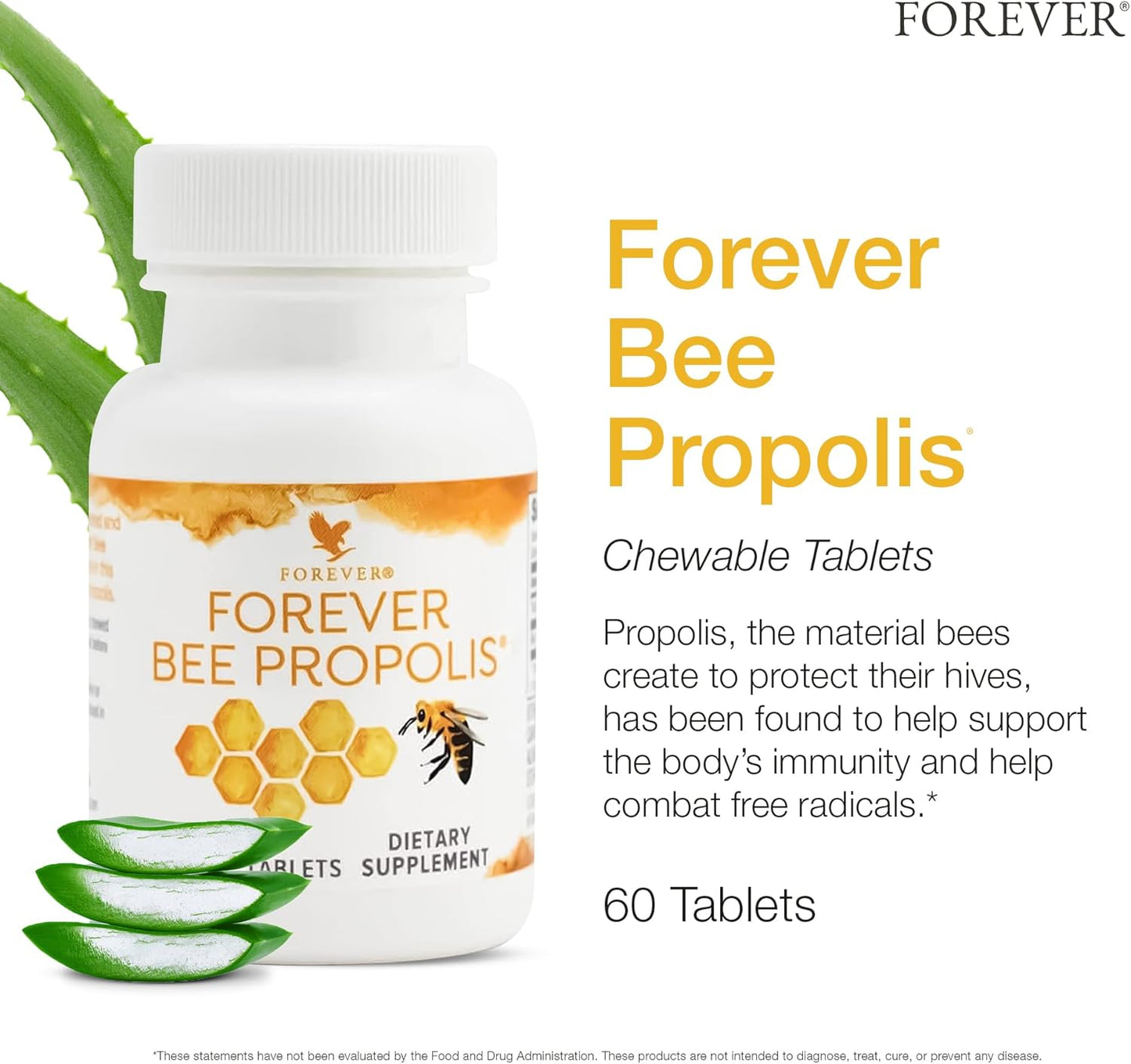 Forever Living Bee Propolis Chewable Tablets - Immune Support with Flavonoids - 60 Tablets
