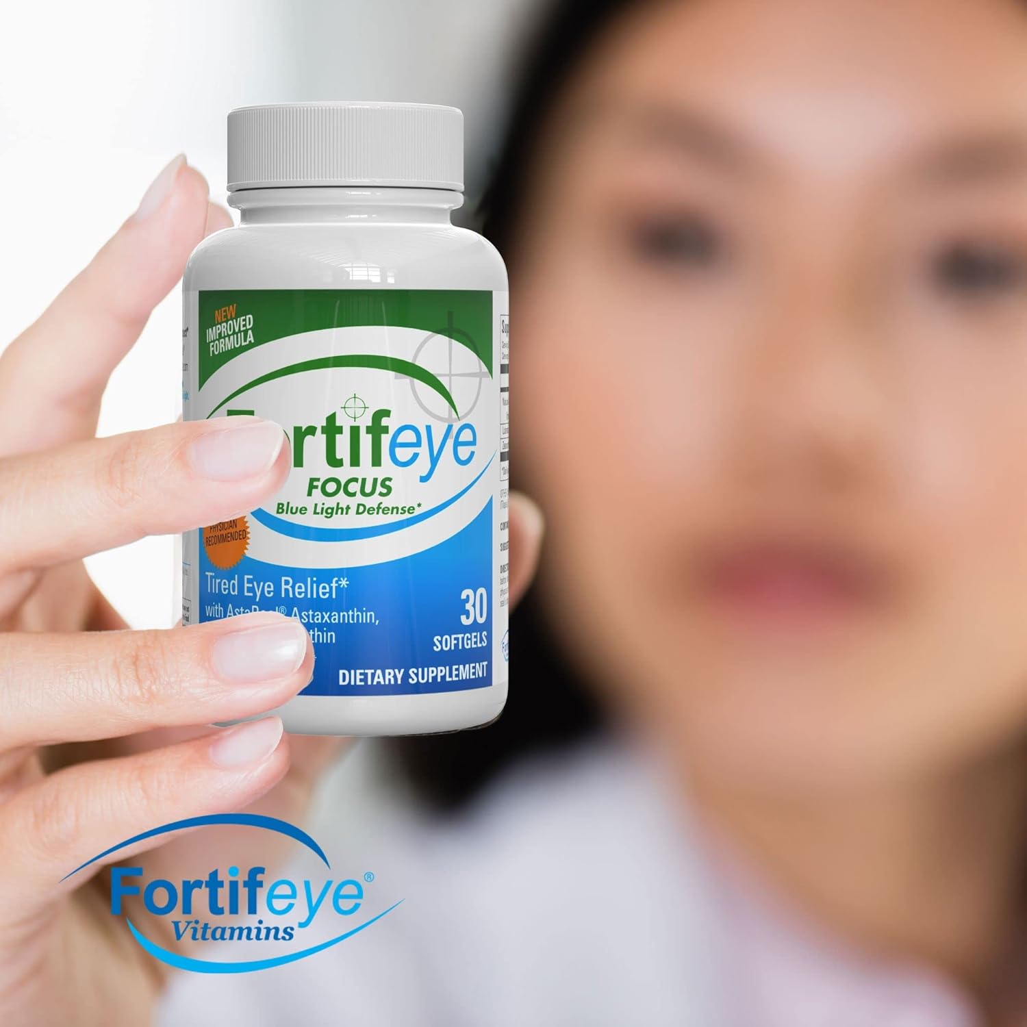 Fortifeye Focus Eye Care Supplement with Triple Carotenoid - Astaxanthin, Lutein, Zeaxanthin - 30 Softgel Capsules