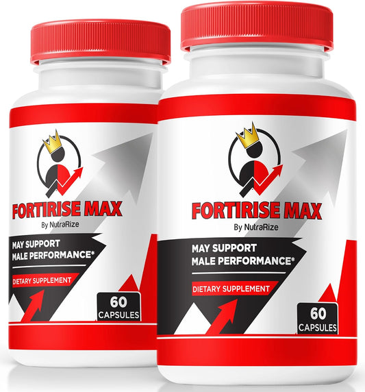 Fortirise Max for Men (2 Pack) - Natural Stamina and Energy Support Supplement for Performance and Health - 120 Capsules