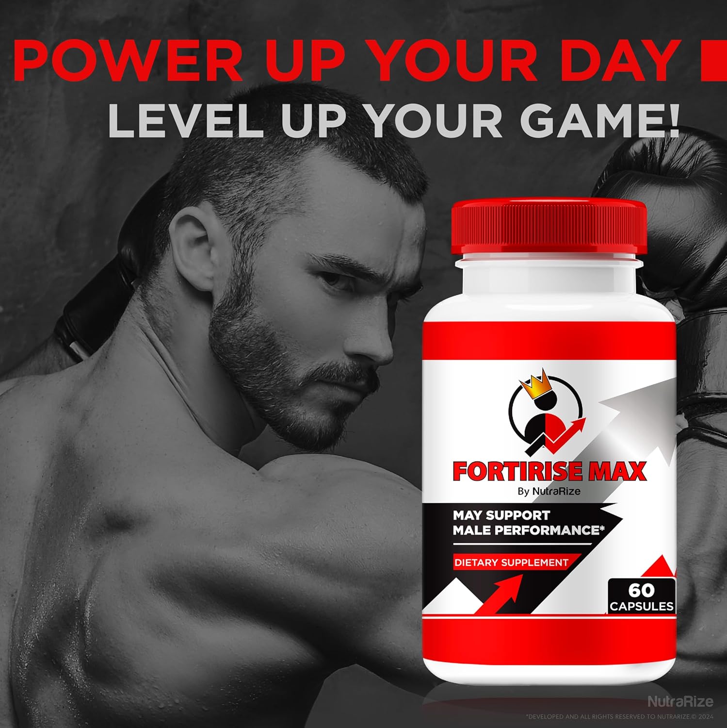 Fortirise Max for Men (2 Pack) - Natural Stamina and Energy Support Supplement for Performance and Health - 120 Capsules