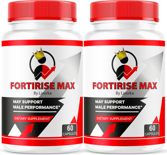 Fortirise Max Men's Supplement 2 Pack - 120 Capsules for 2 Months of Ultra Vitamins and Pills