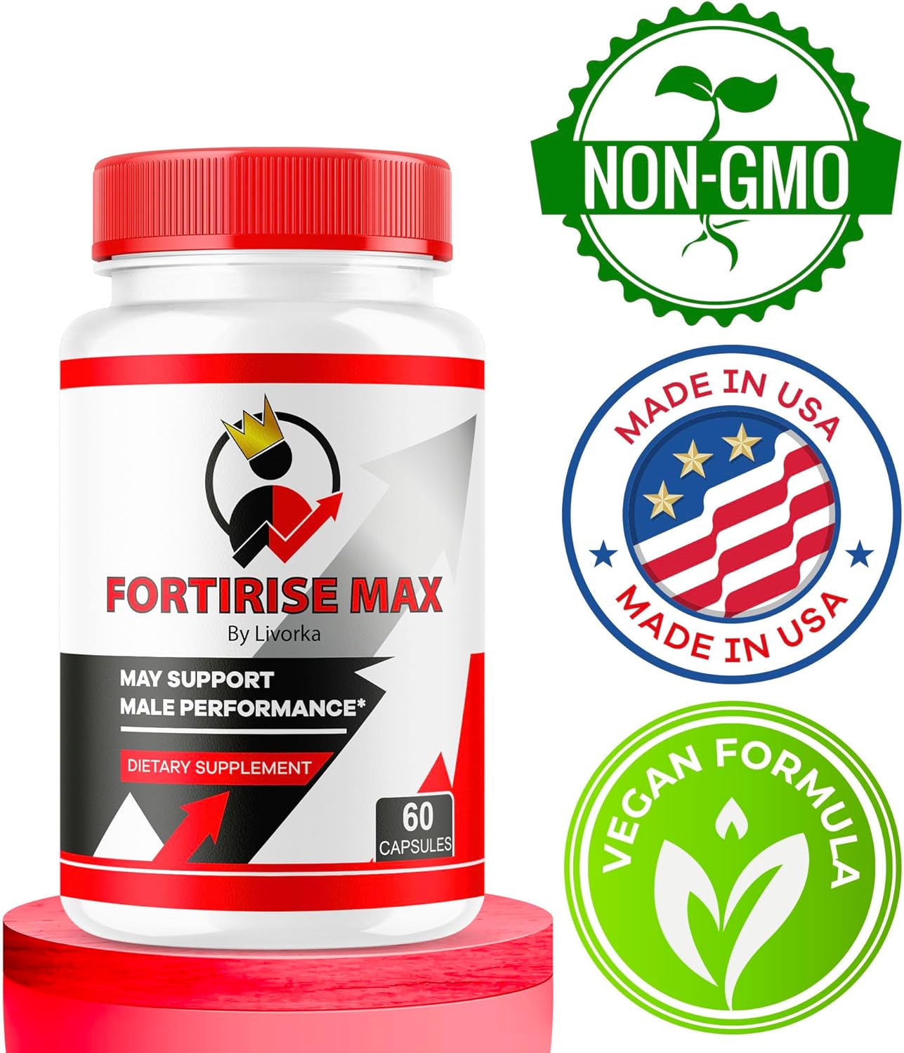 Fortirise Max Men's Supplement 2 Pack - 120 Capsules for 2 Months of Ultra Vitamins and Pills