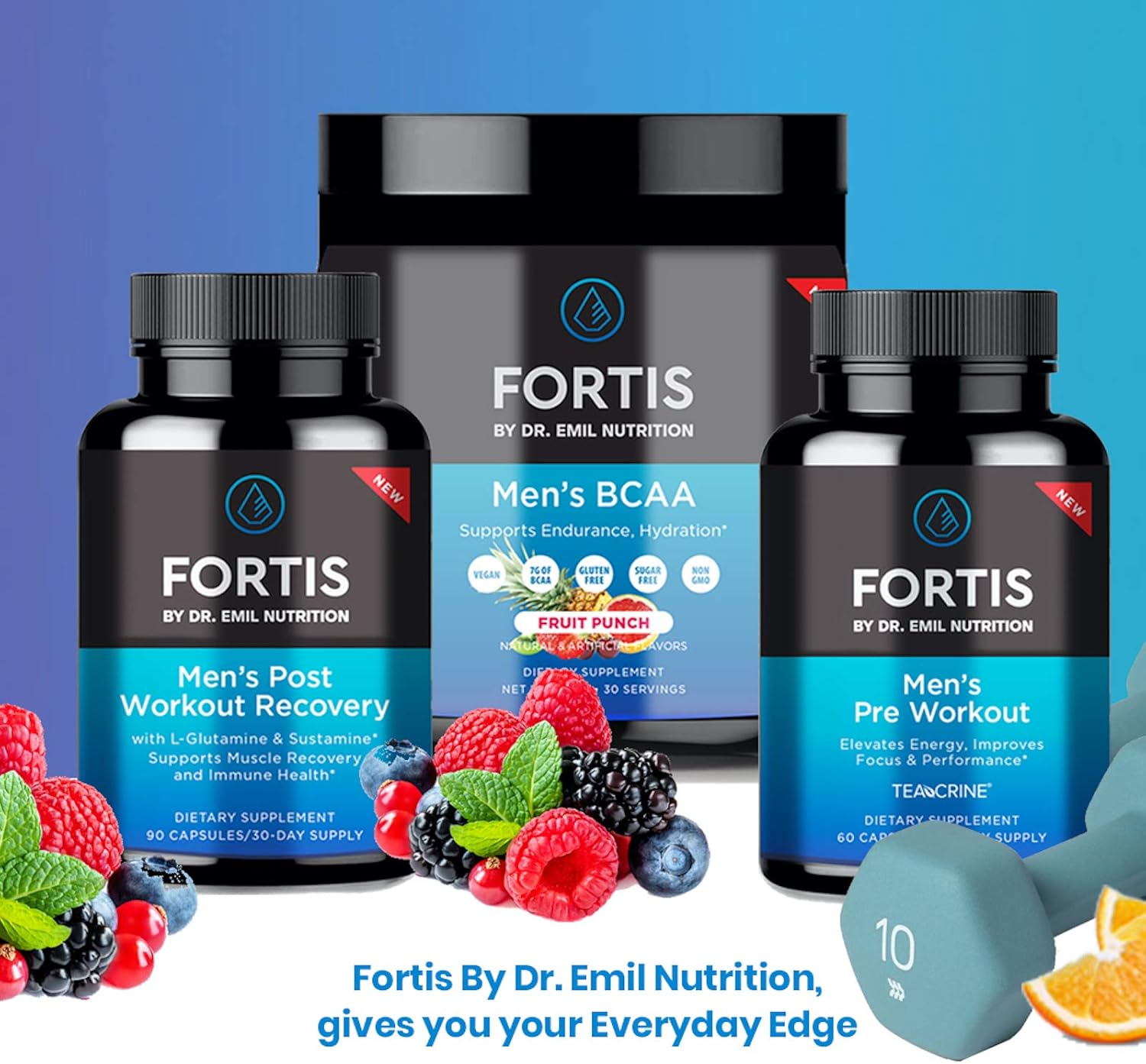 Fortis Post-Workout Recovery Capsule for Men with L-Glutamine and Sustamine - Supports Muscle Recovery & Immune Health, 30 Servings