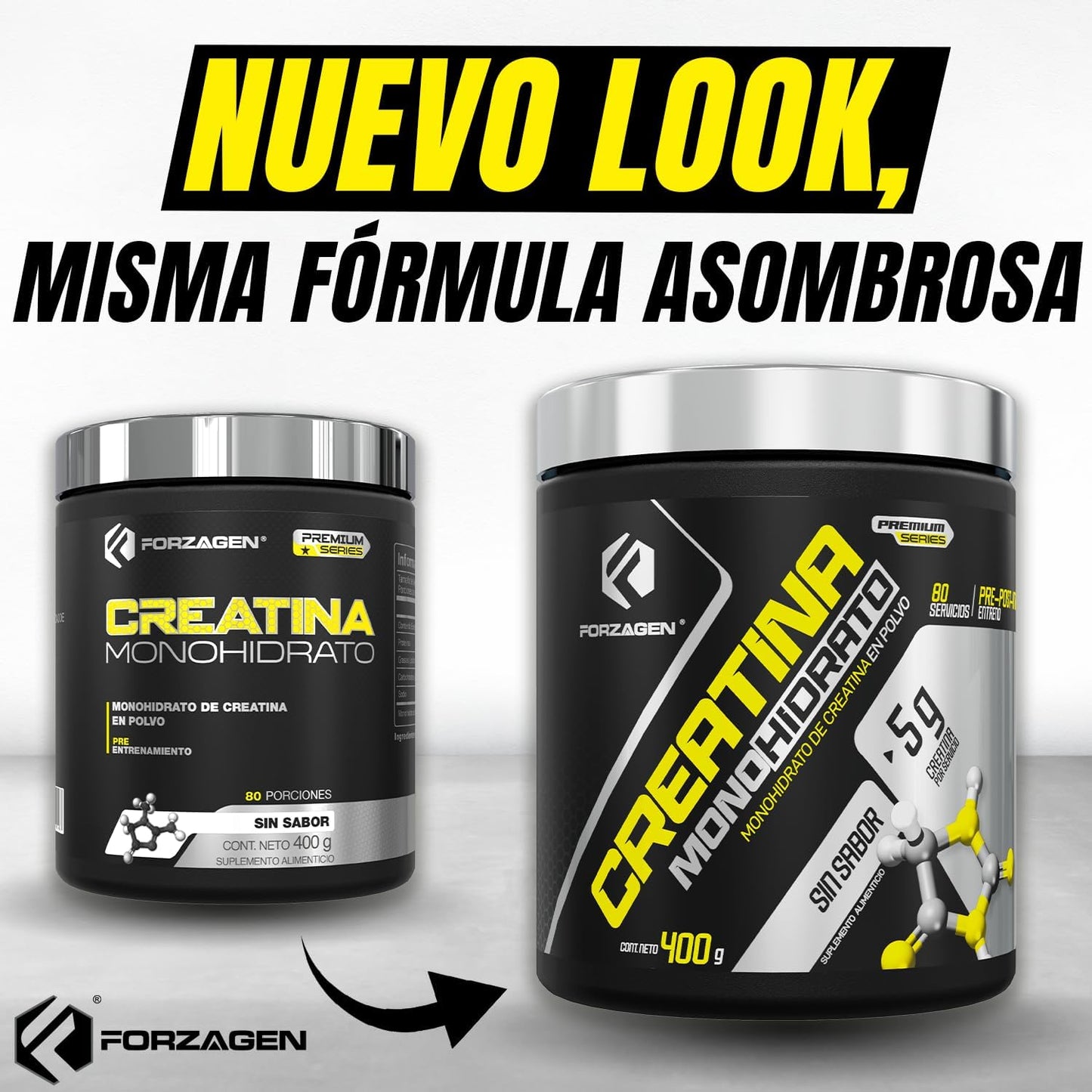 Forzagen Creatine Monohydrate Powder - Unflavored (80 Servings) | Premium Muscle Building Supplement
