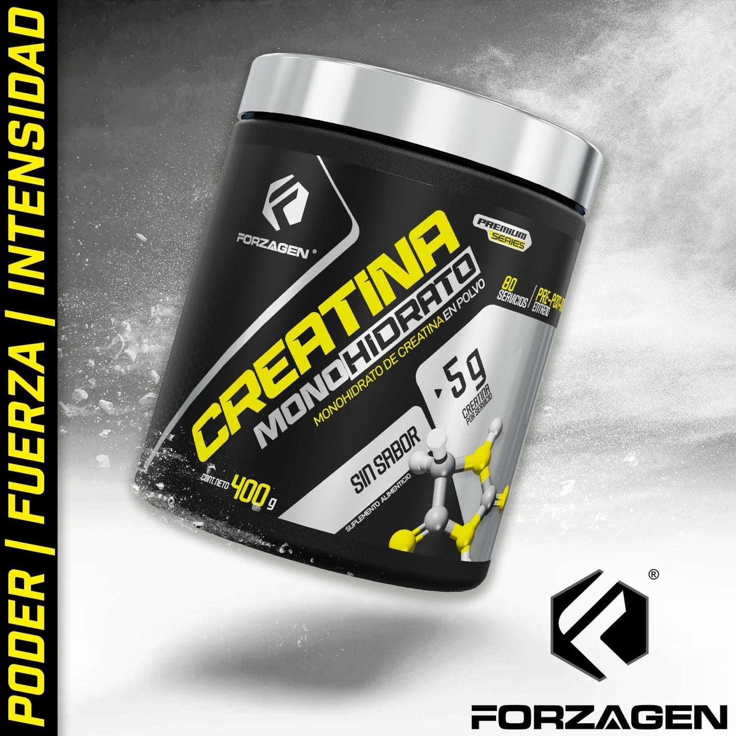 Forzagen Creatine Monohydrate Powder - Unflavored (80 Servings) | Premium Muscle Building Supplement