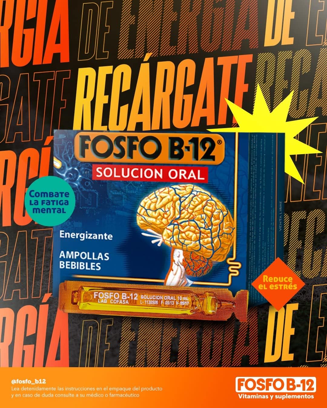 Fosfo B-12 Oral Solution and Syrup Combo Pack - 120ml Syrup, 15 Ampolla Units