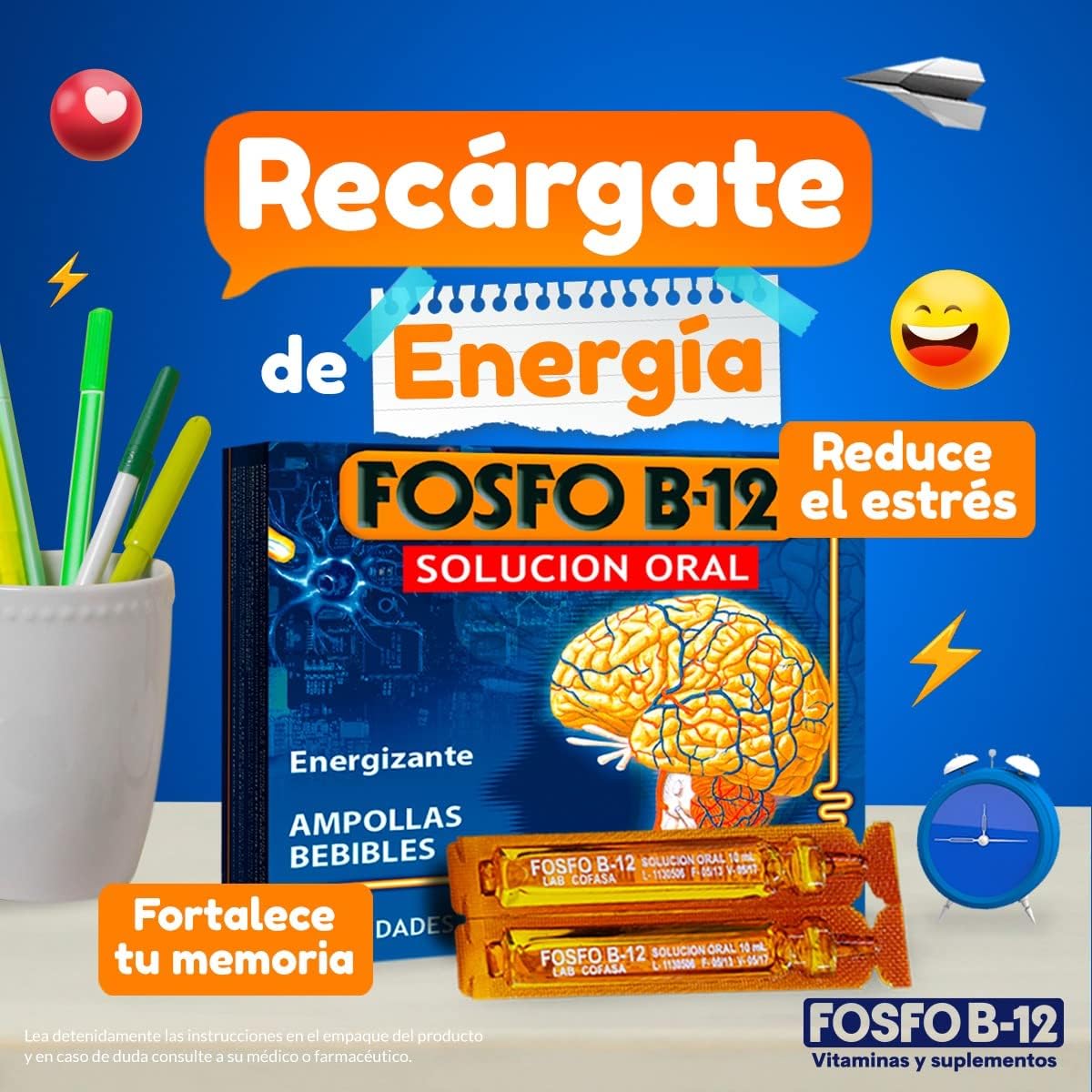 Fosfo B-12 Oral Solution and Syrup Combo Pack - 120ml Syrup, 15 Ampolla Units