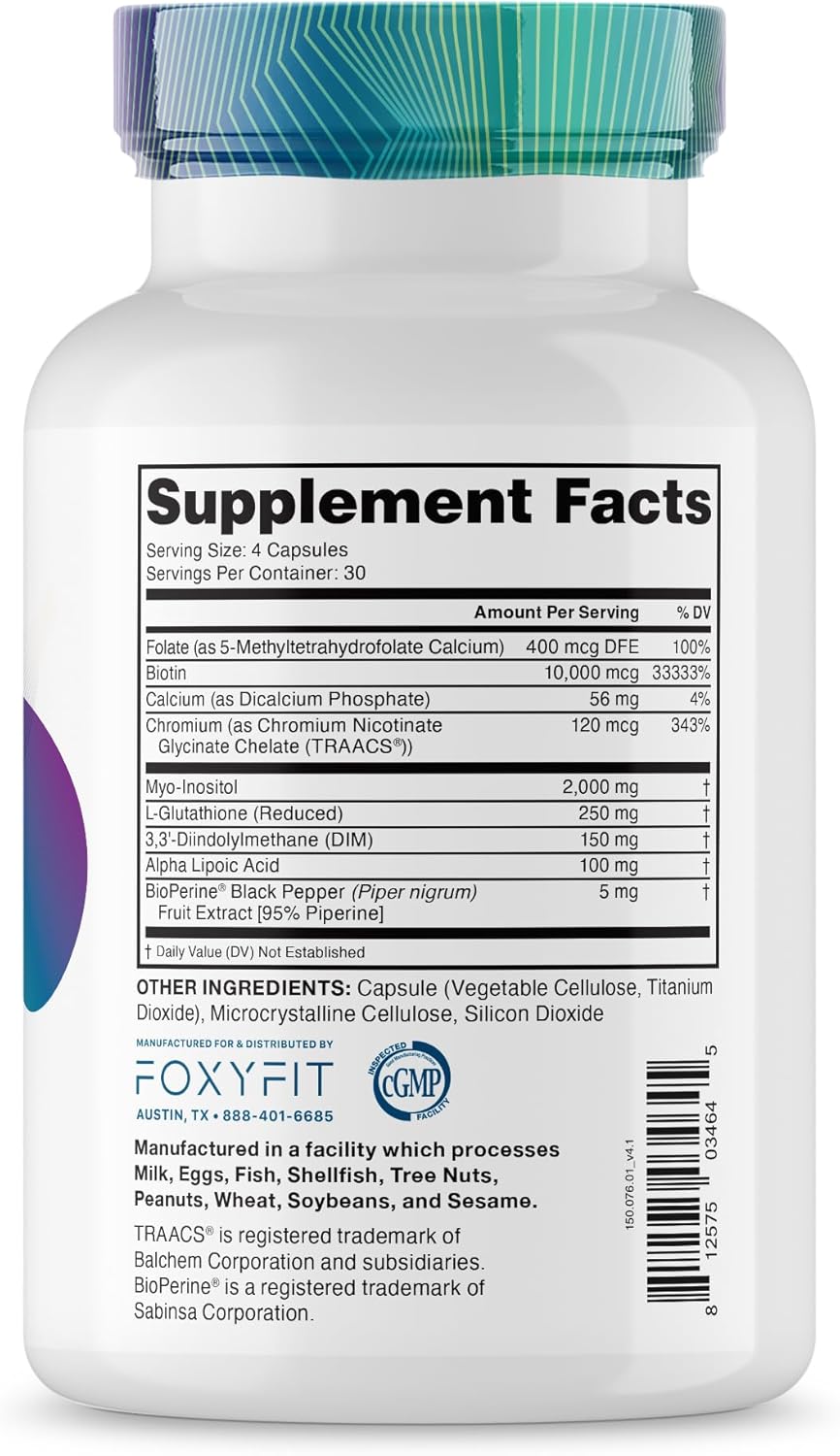 Foxy Fit Essential Balance Hormonal Support & Vitamin Supplement for Women - Antioxidant, Healthy Skin & Hair - 30 Servings