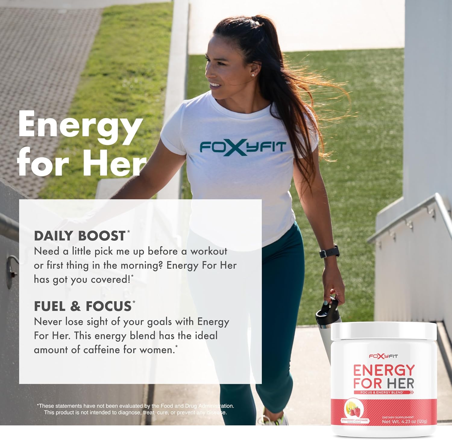 FoxyFit Energy for Women - Strawberry Lemonade Flavor - 30 Servings - Energy and Recovery Support by Foxy Fit