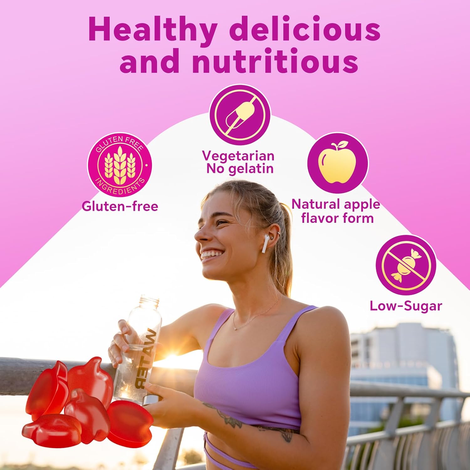 FraFr.gancia Keto Apple Cider Vinegar Gummies with B6 & B12 - Vegan, Gelatin-Free, Detox Cleanse Support for Men & Women - 60 Gummies