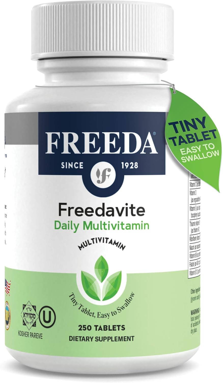Freedavite Tiny Tablets: Balanced Multivitamin with Essential Vitamins and Minerals - 250 Count
