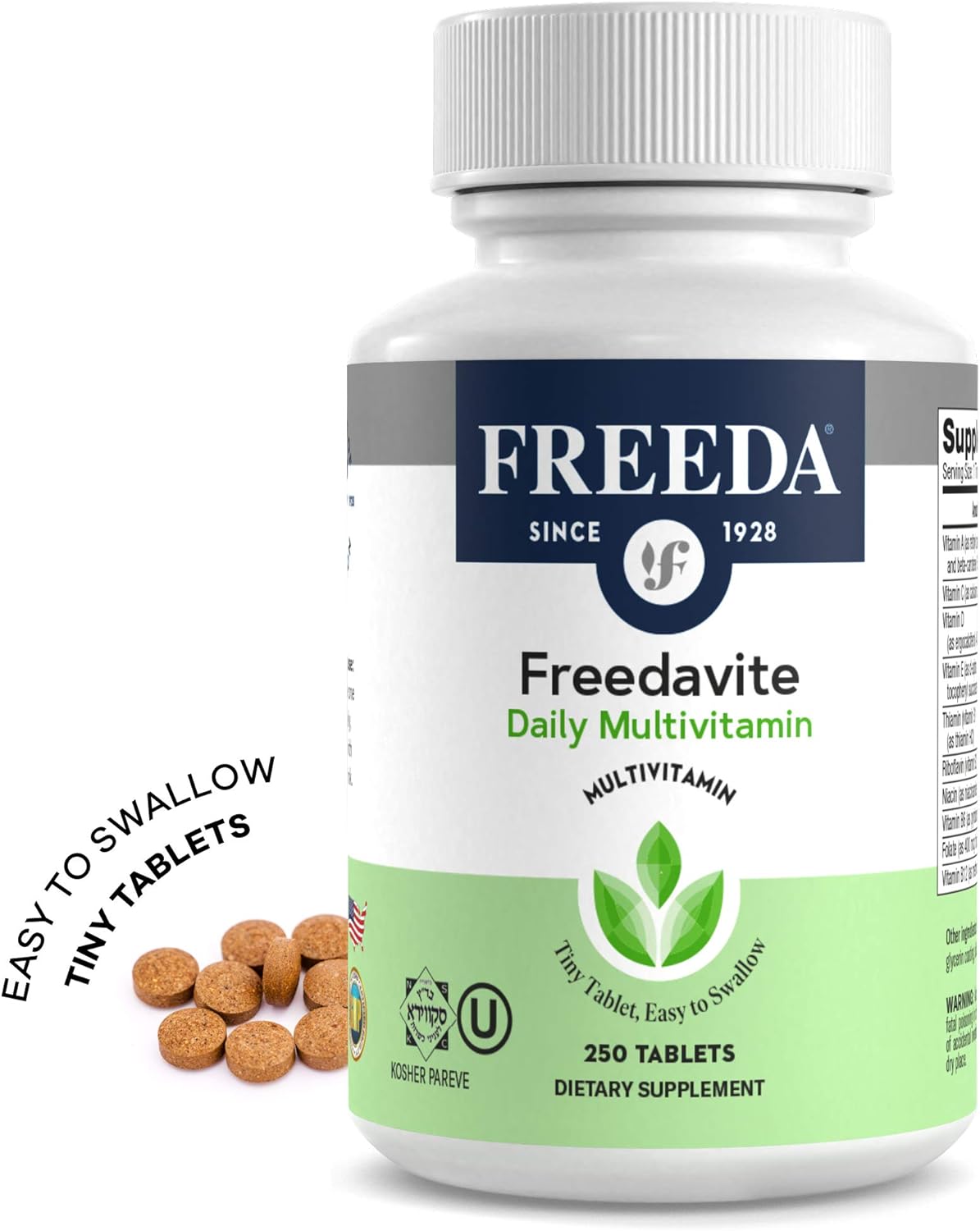 Freedavite Tiny Tablets: Balanced Multivitamin with Essential Vitamins and Minerals - 250 Count