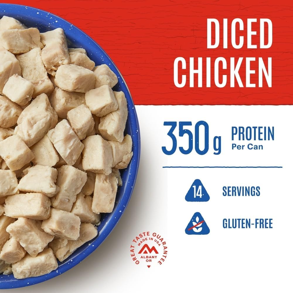 Freeze Dried Diced Chicken for Survival & Emergency Food | Mountain House | Gluten-Free | #10 Can