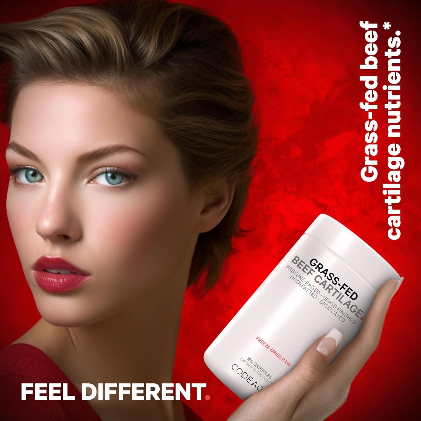 Freeze Dried Grass Fed Beef Cartilage & Liver Supplement - Non-Defatted Bovine Tracheal Pills - Pasture Raised Argentina Beef Vitamins - Non-GMO - 180 Capsules