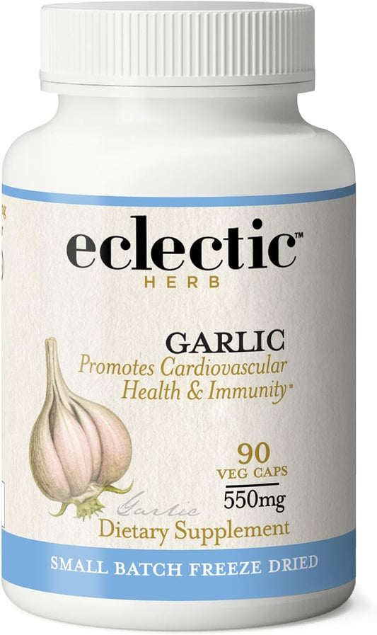 Freeze-Dried Non-GMO Garlic Capsules for Healthy Circulation | Antioxidant-Rich Supplement | 90 Count