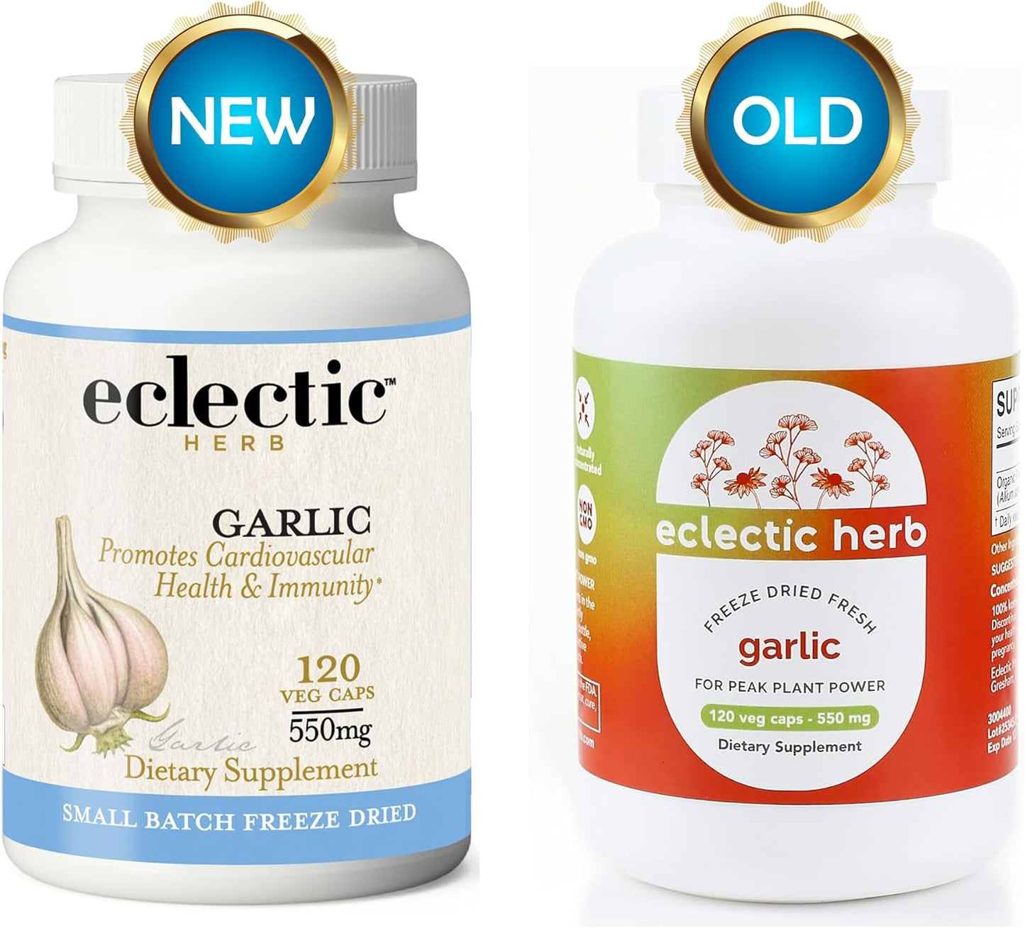 Freeze-Dried Non-GMO Garlic Capsules for Overall Health & Immune Support - 120 CT by Eclectic Institute