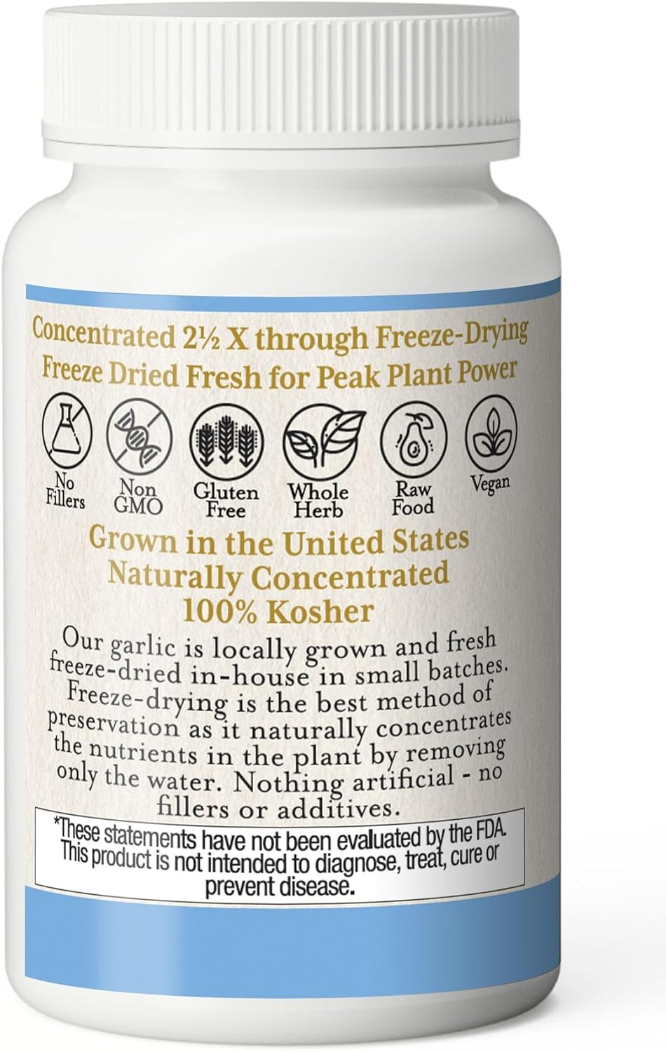 Freeze-Dried Non-GMO Garlic Capsules for Overall Health & Immune Support - 120 CT by Eclectic Institute