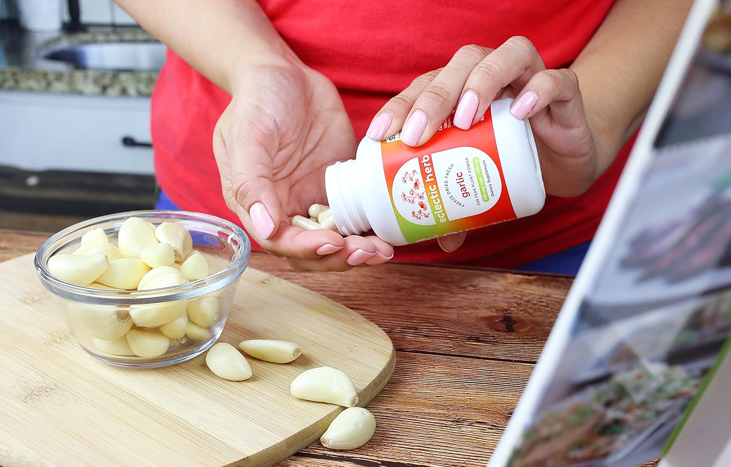 Freeze-Dried Non-GMO Garlic Capsules for Overall Health & Immune Support - 120 CT by Eclectic Institute