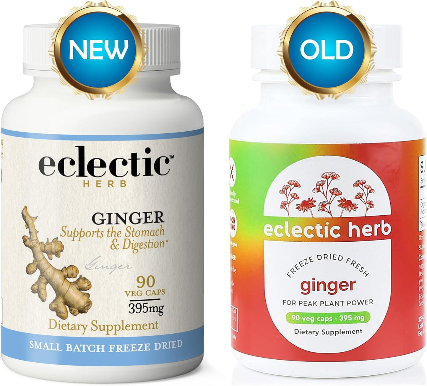 Freeze-Dried Non-GMO Ginger Capsules for Heart and Digestive Health - 90 Count