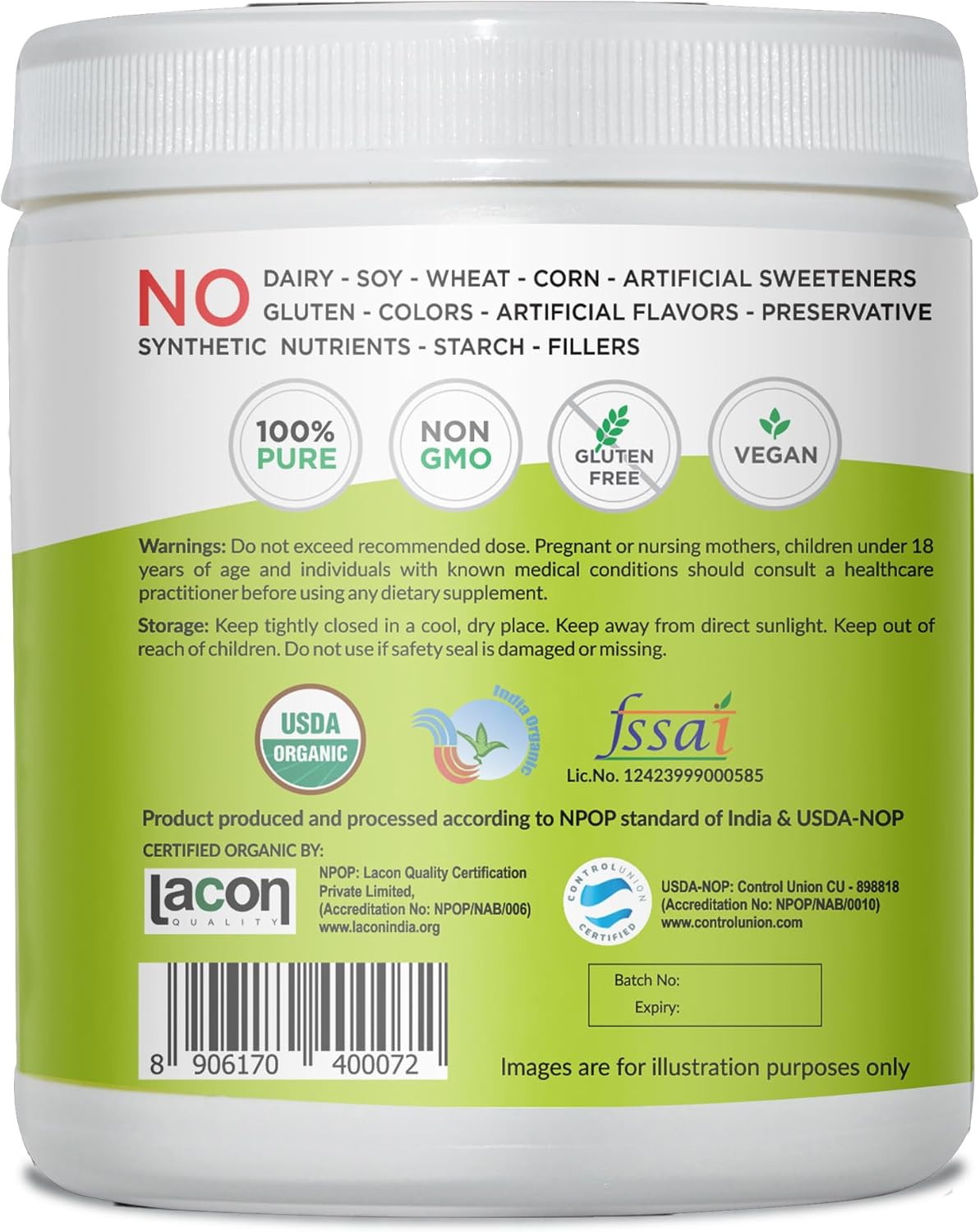 Freeze Dried Organic Neem Leaf Powder - 9 oz - Promotes Hair Growth, Skin Health, Gut Health, Immunity Boost - Natural Cleansing Supplement