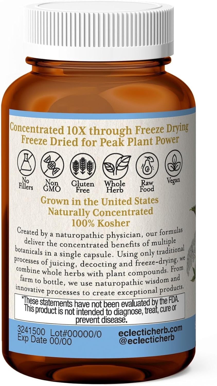 Freeze Dried Sinus Support Capsules - 45 CT (310 mg) - Eclectic Institute - Fresh Plant Power