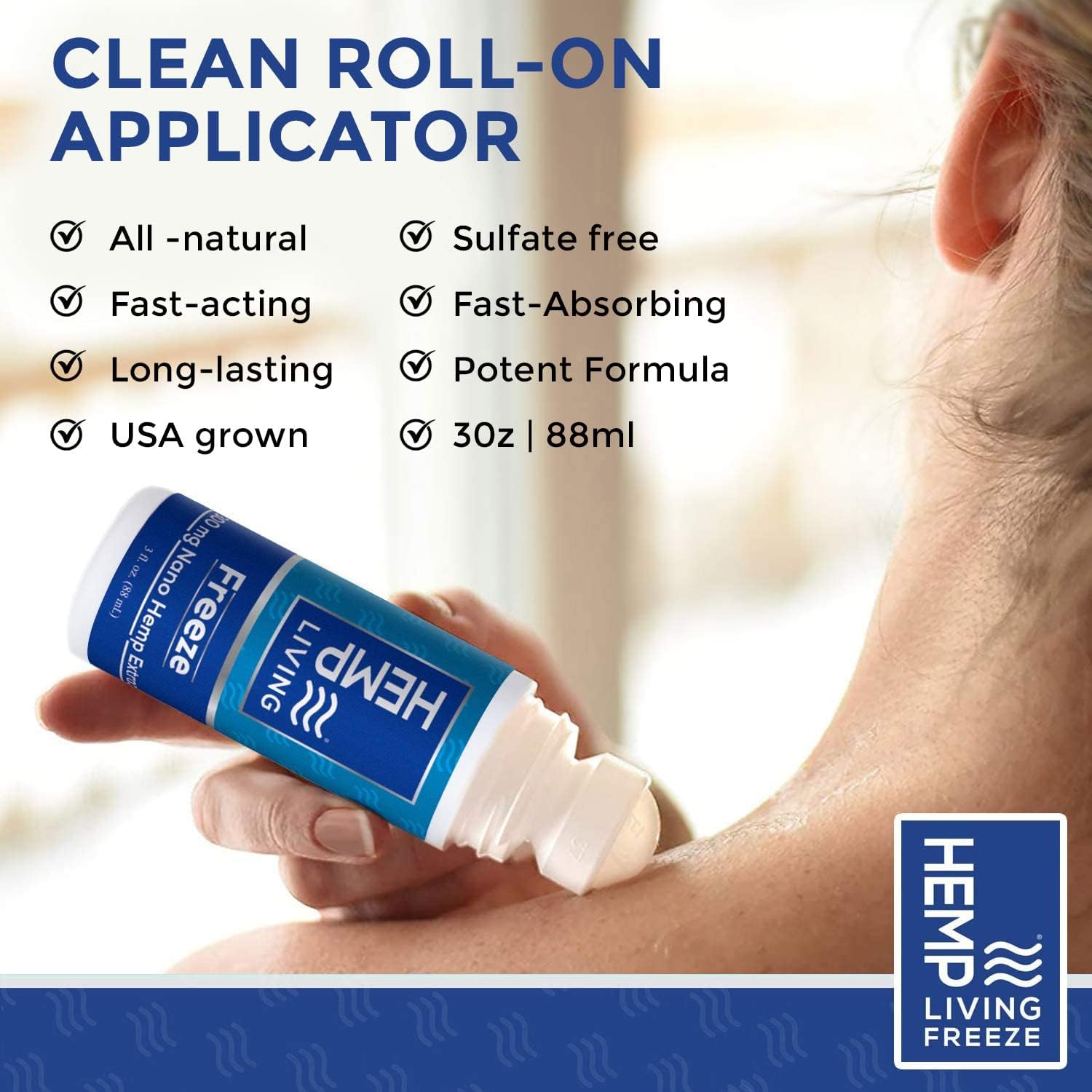 Freeze Nanometabolism boosterExtract Pain Relief Roll On - 4500 mg Cold Therapy for Muscles & Joints - 3 oz Bottle