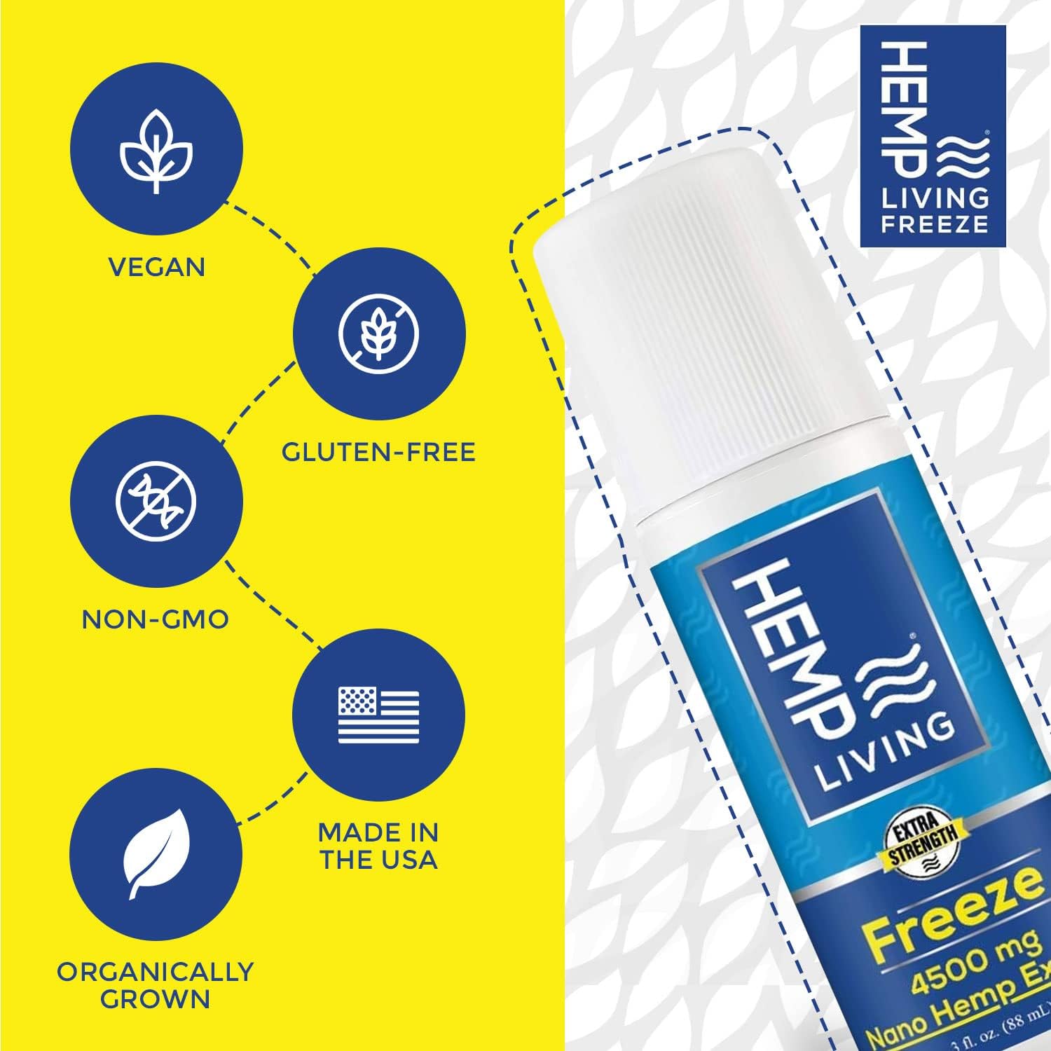 Freeze Nanometabolism boosterExtract Pain Relief Roll On - 4500 mg Cold Therapy for Muscles & Joints - 3 oz Bottle