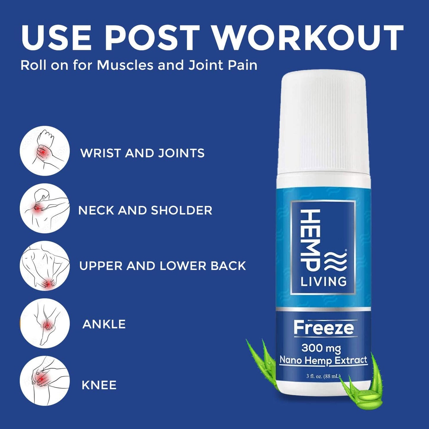 Freeze Nanometabolism boosterExtract Pain Relief Roll On - 4500 mg Cold Therapy for Muscles & Joints - 3 oz Bottle