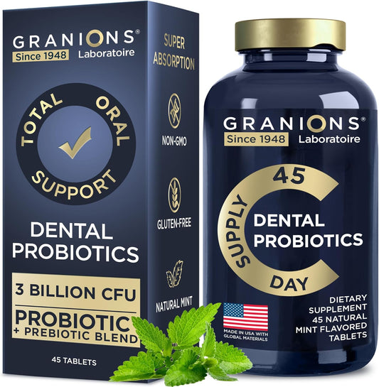 Fresh Breath Dental Probiotics for Teeth and Gums - Lactobacillus Salivarius Probiotic for Men and Women - Oral Probiotics for Mouth Health - 45 Mint Tablets