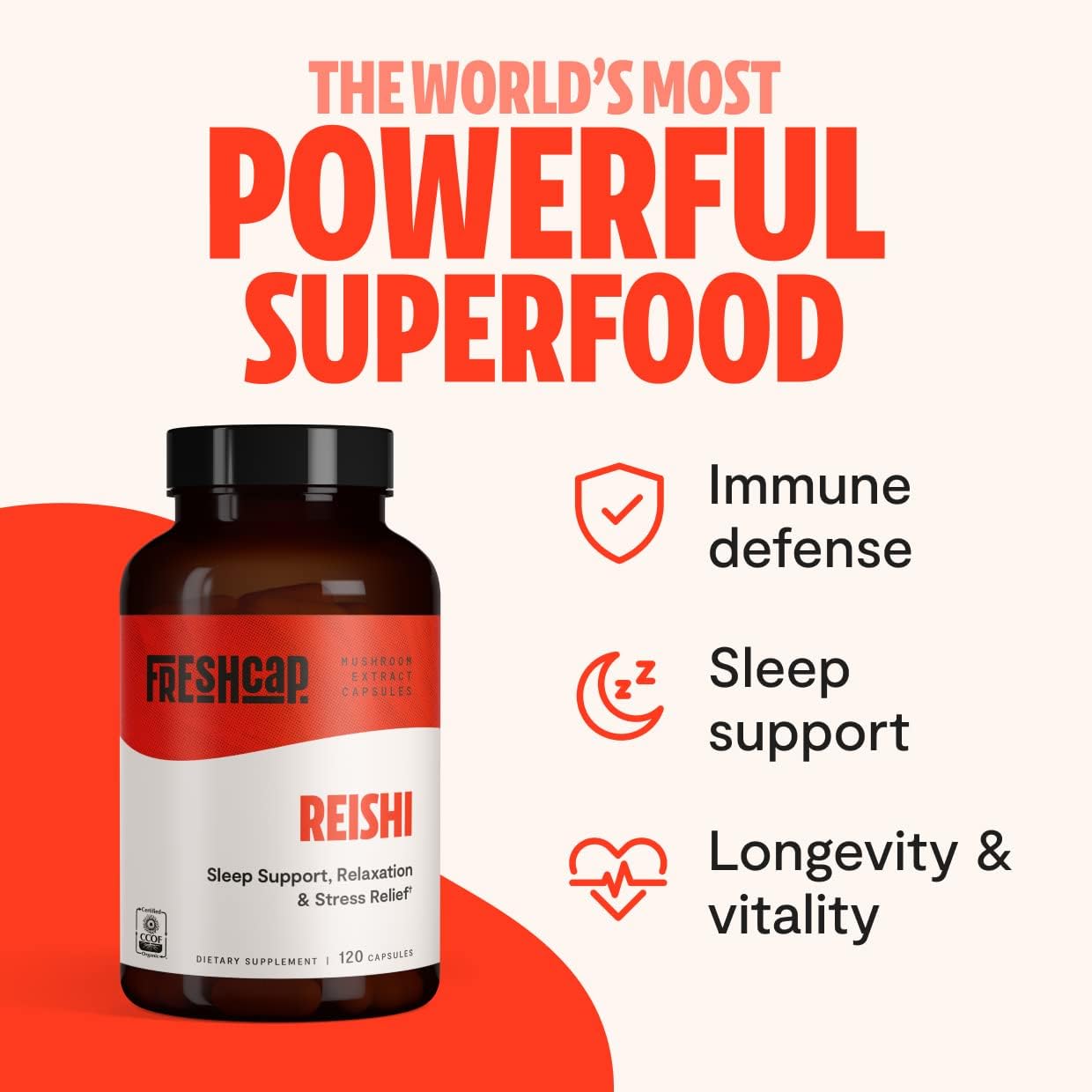 FreshCap Immune Defenders Bundle: Reishi, Turkey Tail, Chaga Capsules