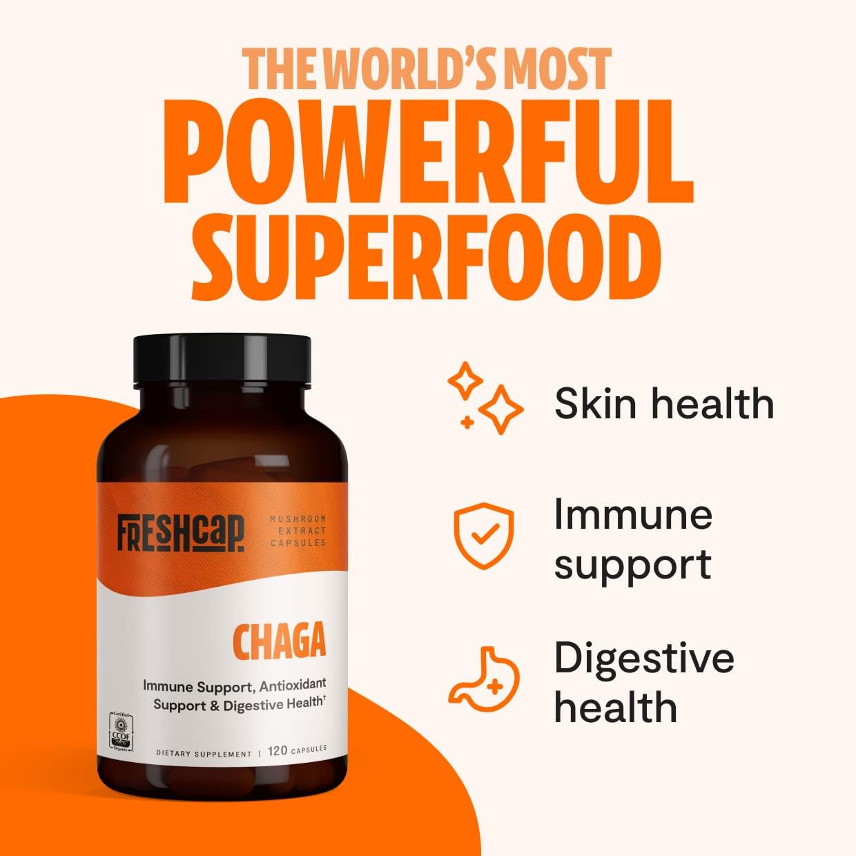 FreshCap Immune Defenders Bundle: Reishi, Turkey Tail, Chaga Capsules