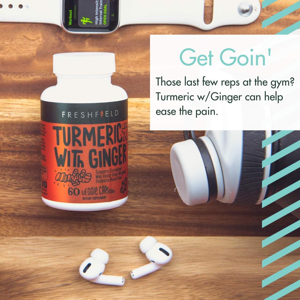 Freshfield Naturals Turmeric and Ginger Supplement with Bioperine® - Vegan Friendly Curcumin Pills, 600mg Bioactive Compounds, High Absorption, 95% Curcuminoids