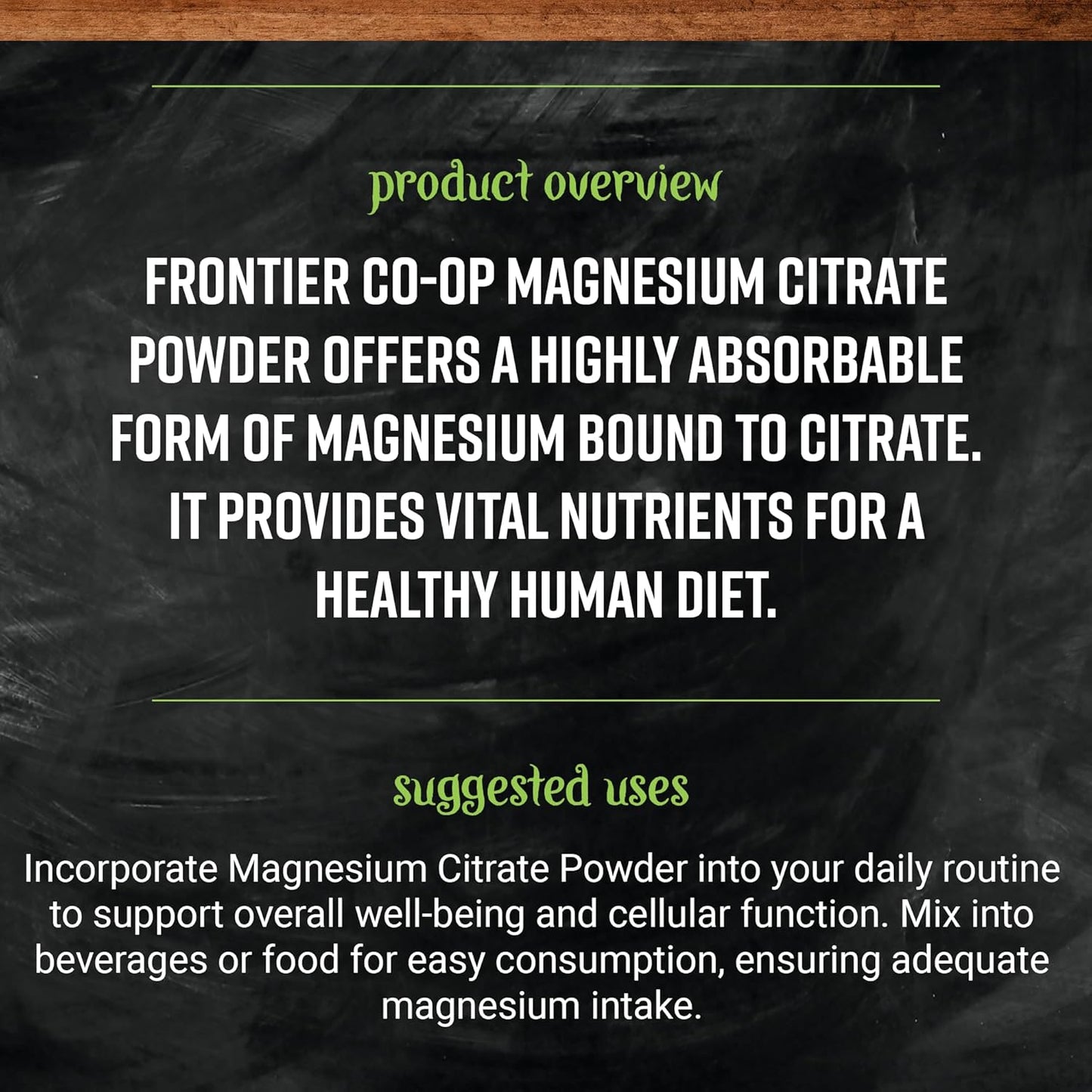 Frontier Co-op Bulk Magnesium Citrate Powder - 16 Ounce Pack