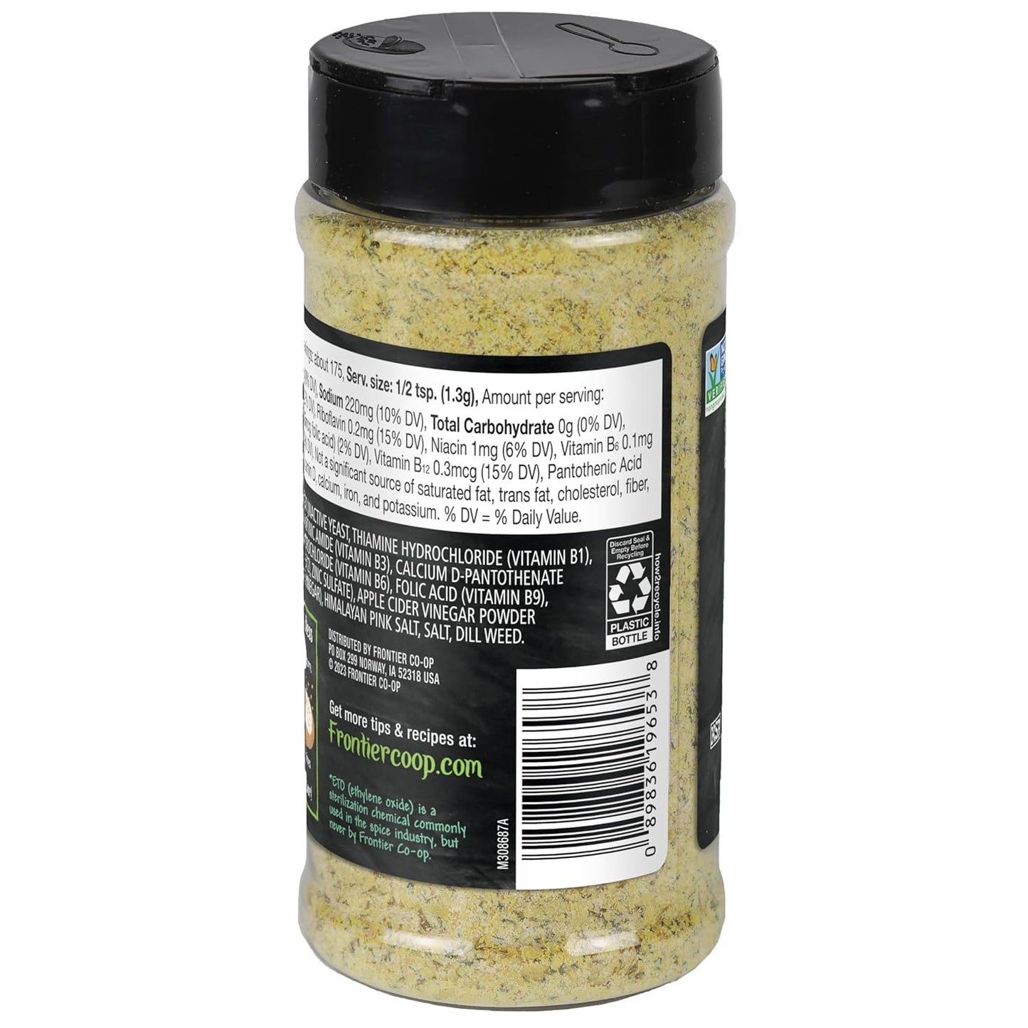 Frontier Co-op Dill & Vinegar Nutritional Yeast Blend - 8.01 oz Bottle