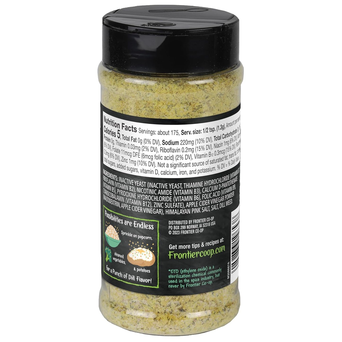 Frontier Co-op Dill & Vinegar Nutritional Yeast Blend - 8.01 oz Bottle