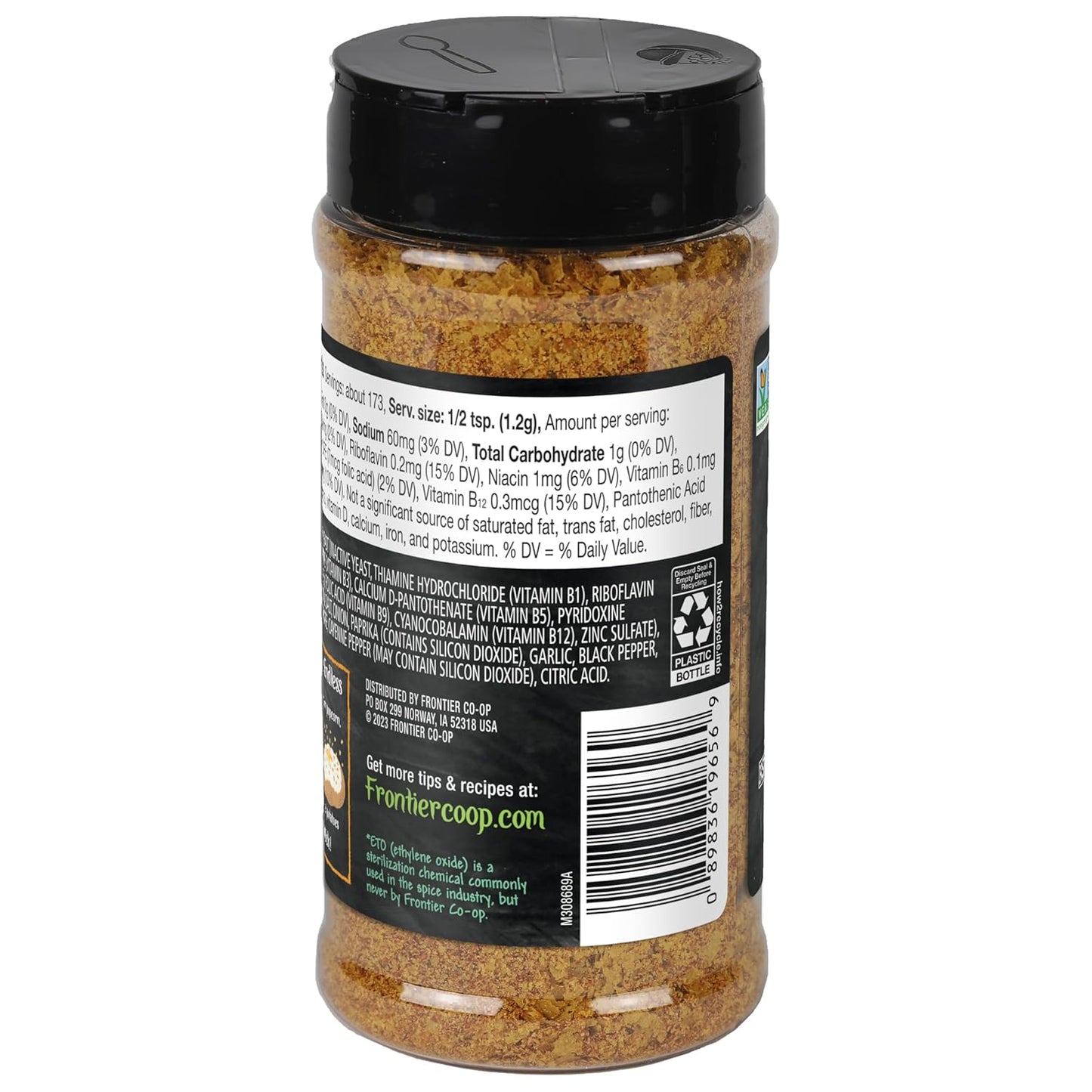 Frontier Co-op Nacho Spice Nutritional Yeast 7.3 oz - Savory Vegan Cheese Alternative