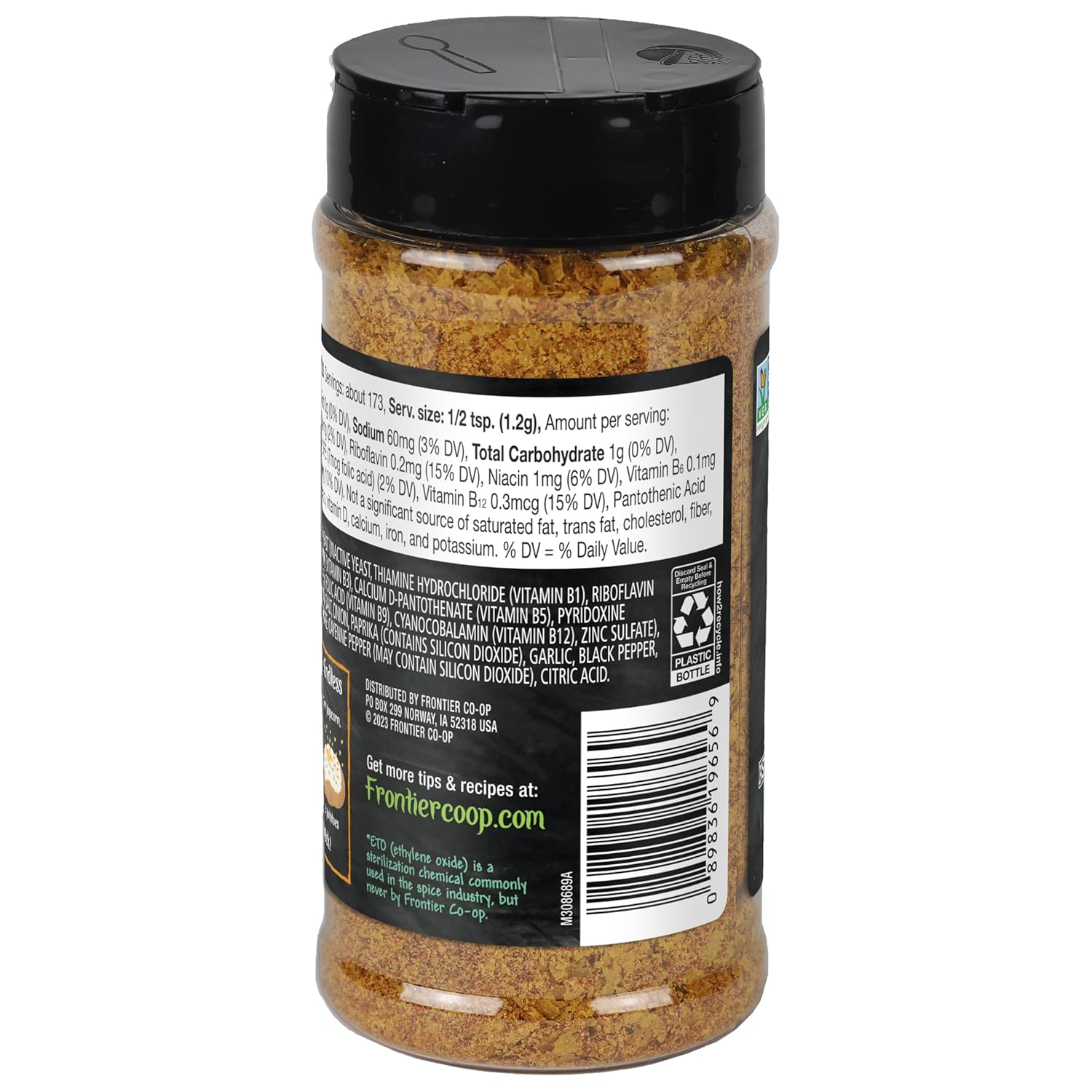 Frontier Co-op Nacho Spice Nutritional Yeast 7.3 oz - Savory Vegan Cheese Alternative