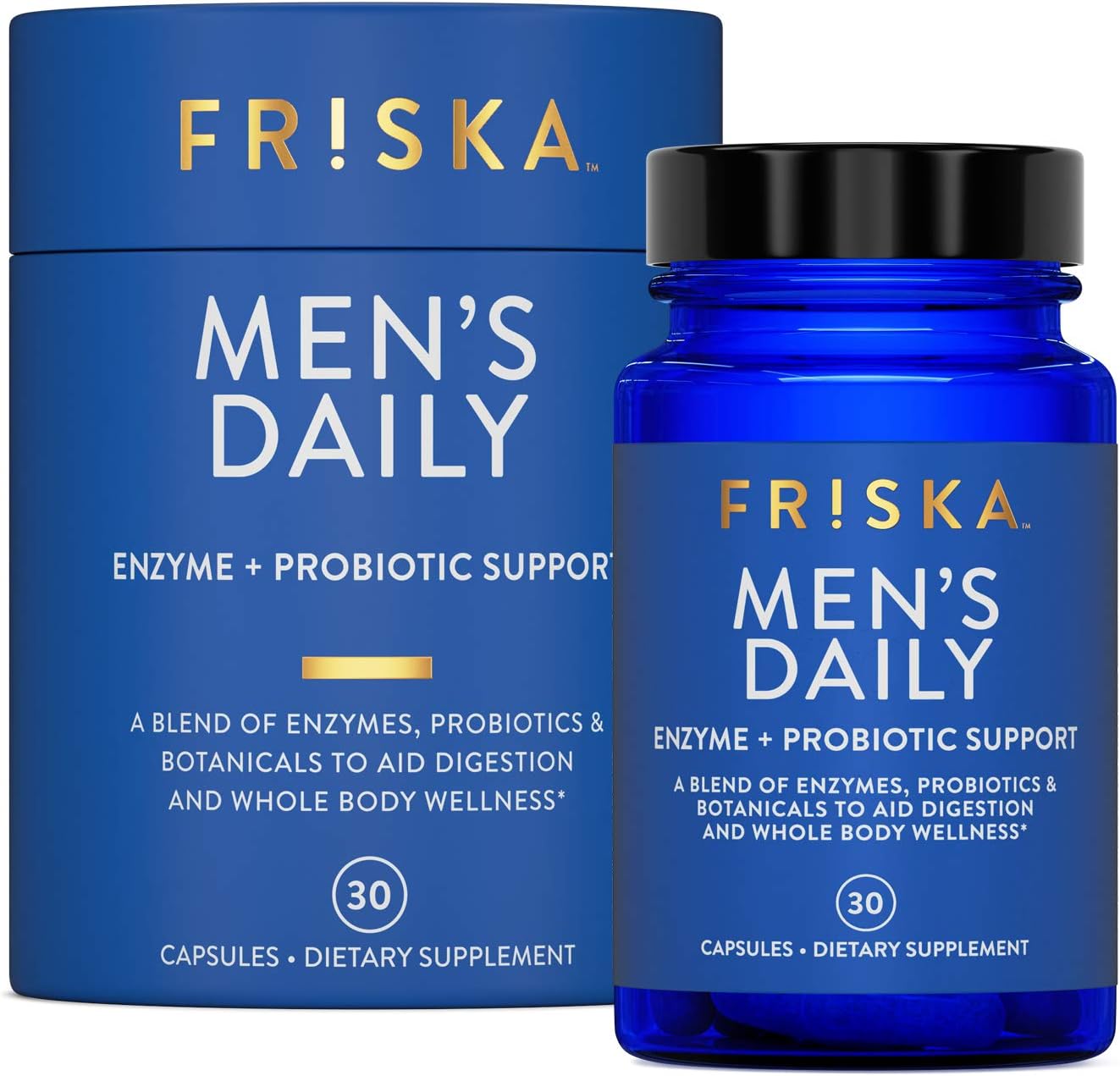 FR!SKA FRISKA Probiotic Bundle for Men and Women | Digestive Enzymes & Probiotics Supplement | Supports Digestion and Reduces Bloating | 30 Capsules per Bottle