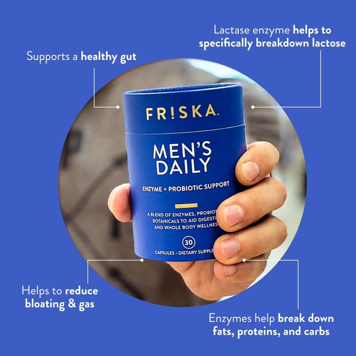 FR!SKA FRISKA Probiotic Bundle for Men and Women | Digestive Enzymes & Probiotics Supplement | Supports Digestion and Reduces Bloating | 30 Capsules per Bottle