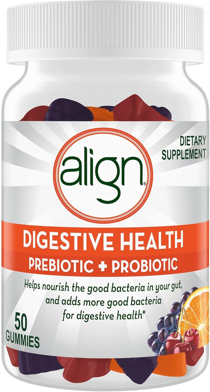 Fruit Flavored Digestive Health Gummies with Prebiotics and Probiotics - 50 Count