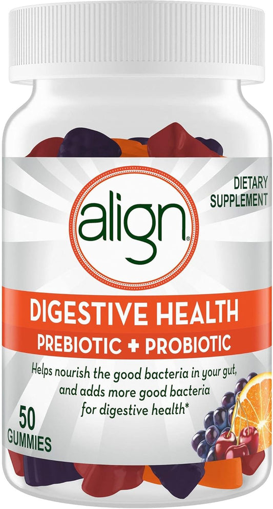 Fruit Flavored Digestive Health Gummies with Prebiotics and Probiotics - 50 Count
