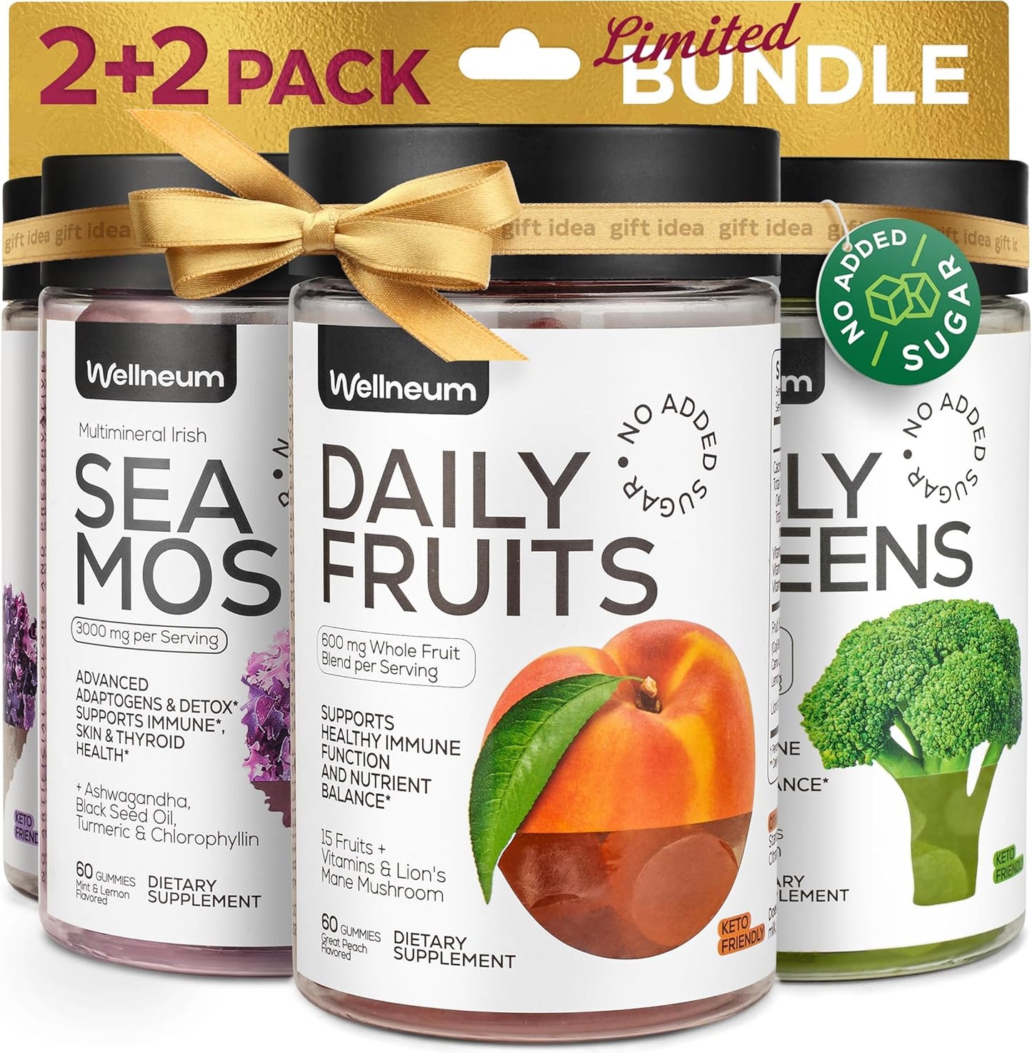 Fruit Greens and Sea Moss Gummies Bundle - Detox and Immunity Support for Men and Women