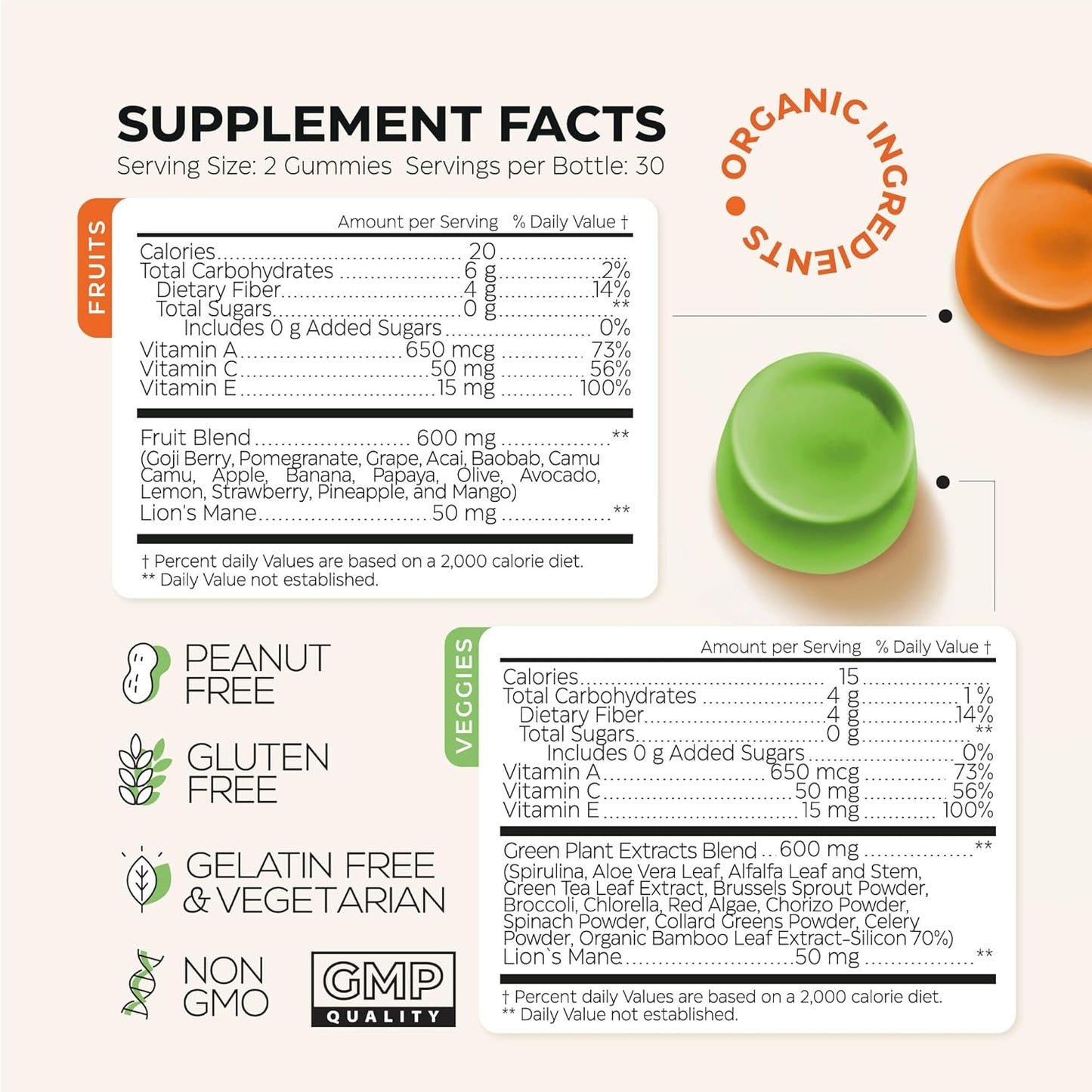 Fruit Greens and Sea Moss Gummies Bundle - Detox and Immunity Support for Men and Women