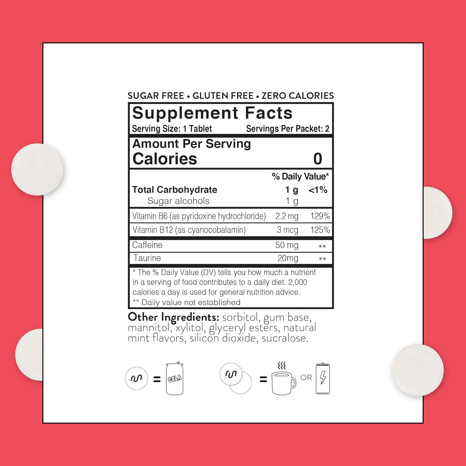 Fruit Punch Energy Chewing Gum with 50mg Caffeine, Taurine, and B-Vitamins - Pack of 288 Pieces - Sugar Free and Gluten Free - BoostGo Australia